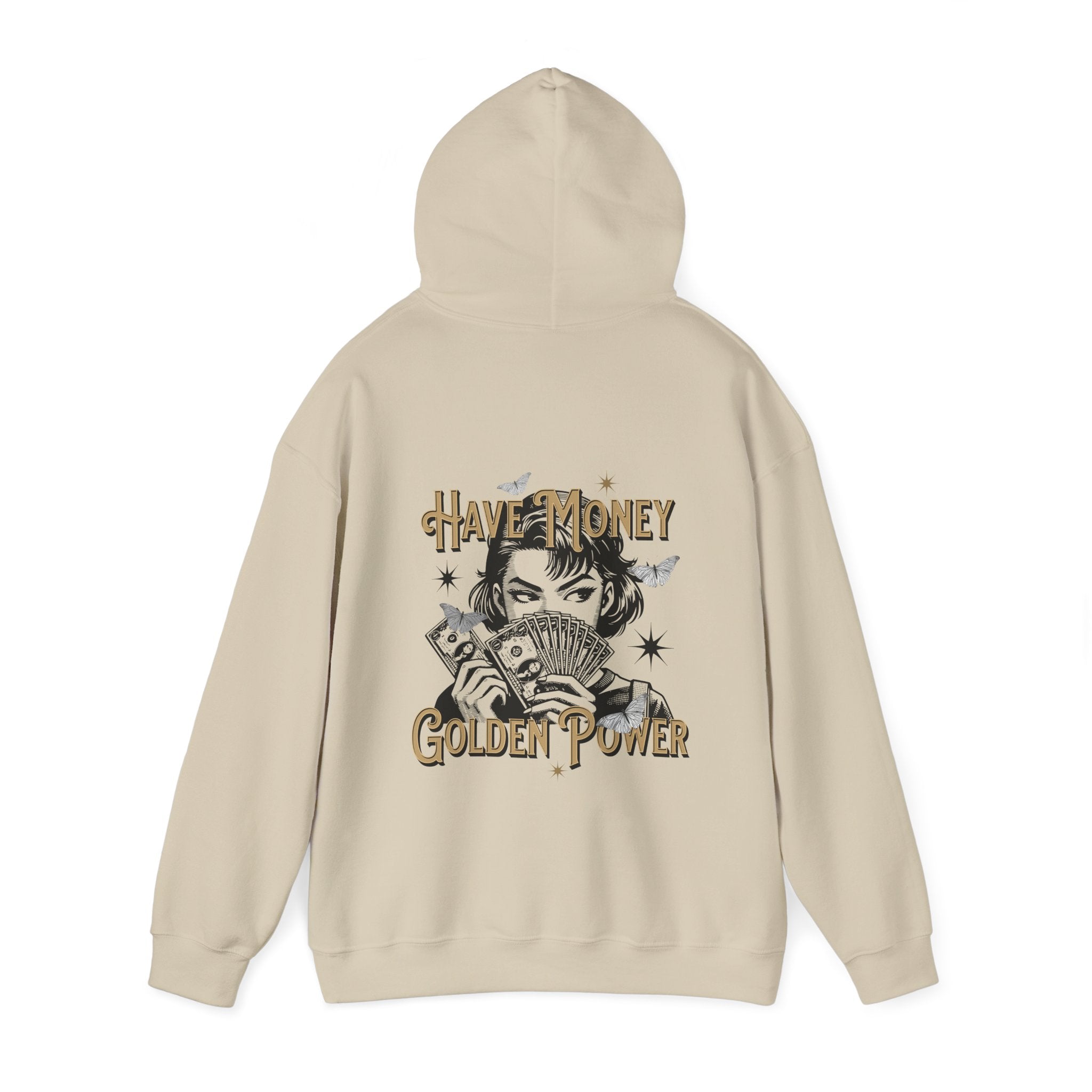 Have Money, Golden Power Graphic Unisex Heavy Blend™ Hooded Sweatshirt -