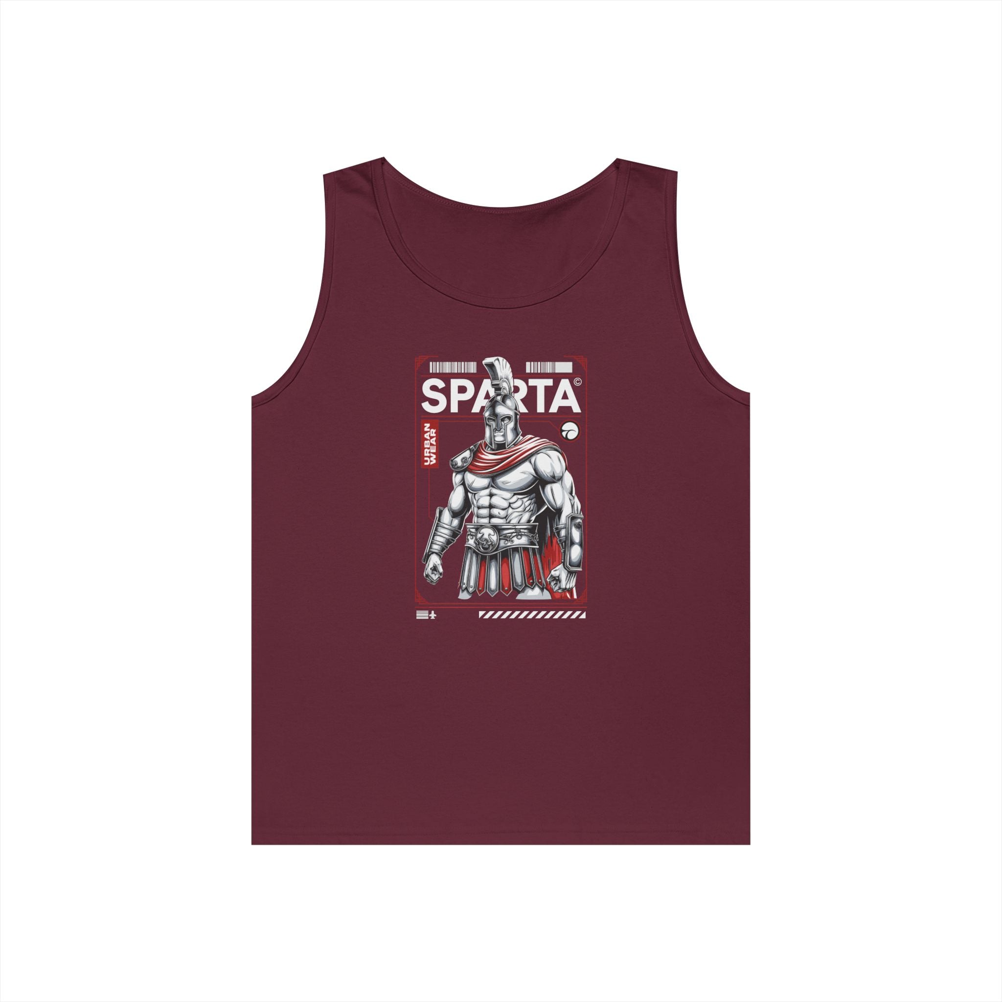 Sparta Warrior Unisex Heavy Cotton Tank Top - Bold Graphic Tee for Fitness & Casual Wear