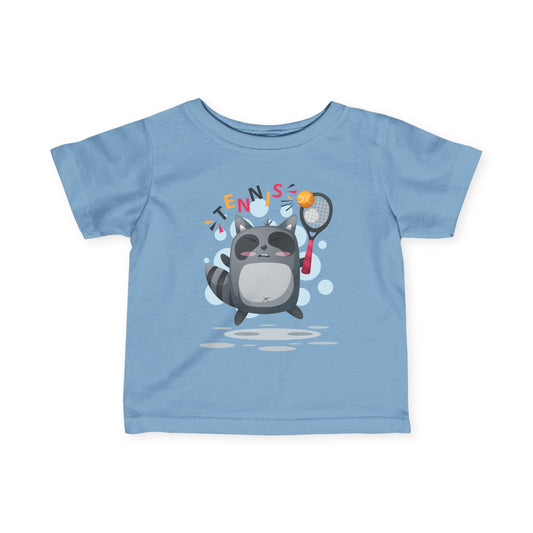 Cute Tennis Raccoon Infant Jersey Tee - Perfect for Little Sports Fans