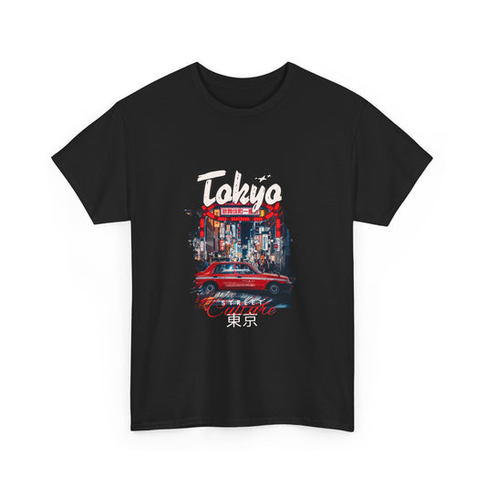 Tokyo Vintage Car Unisex Heavy Cotton Tee - Retro Graphic T-Shirt