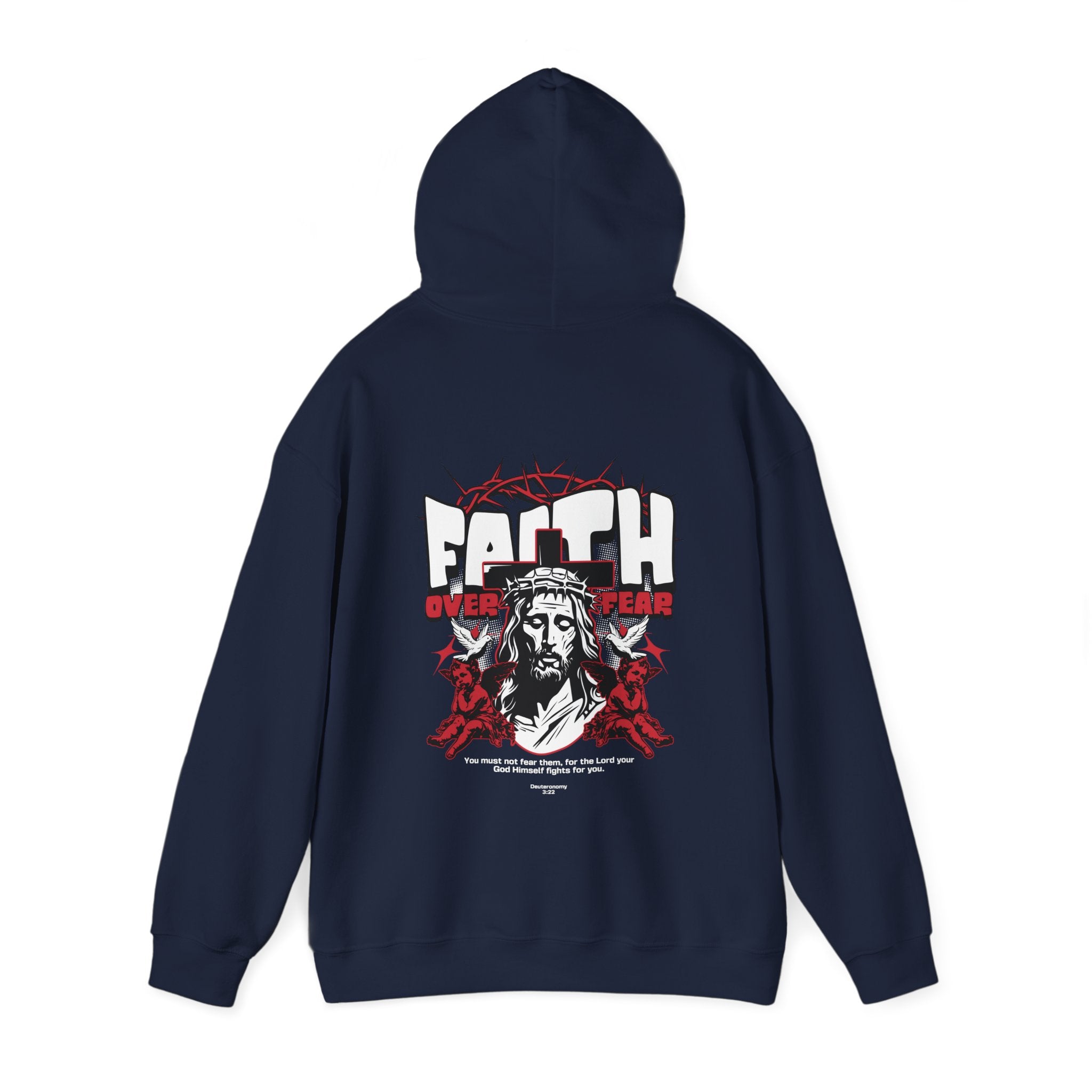 Faith Over Fear Hoodie - Unisex Heavy Blend™ Sweatshirt, Inspirational Religious Apparel
