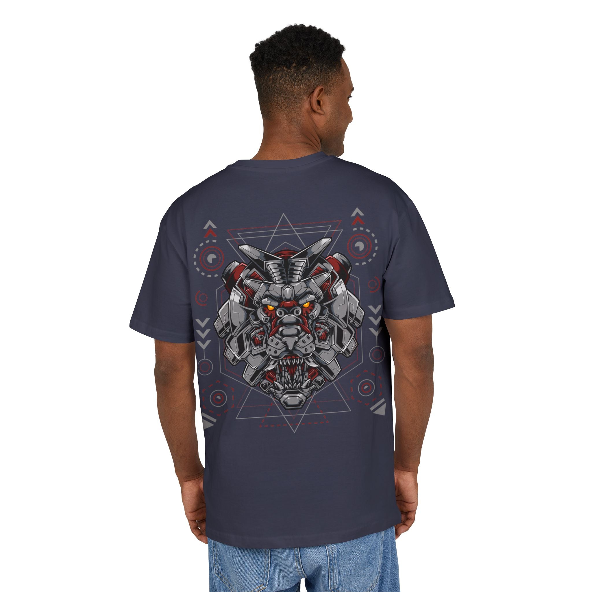 Samurai Lion Unisex Heavy Oversize Tee - Bold Graphic Design