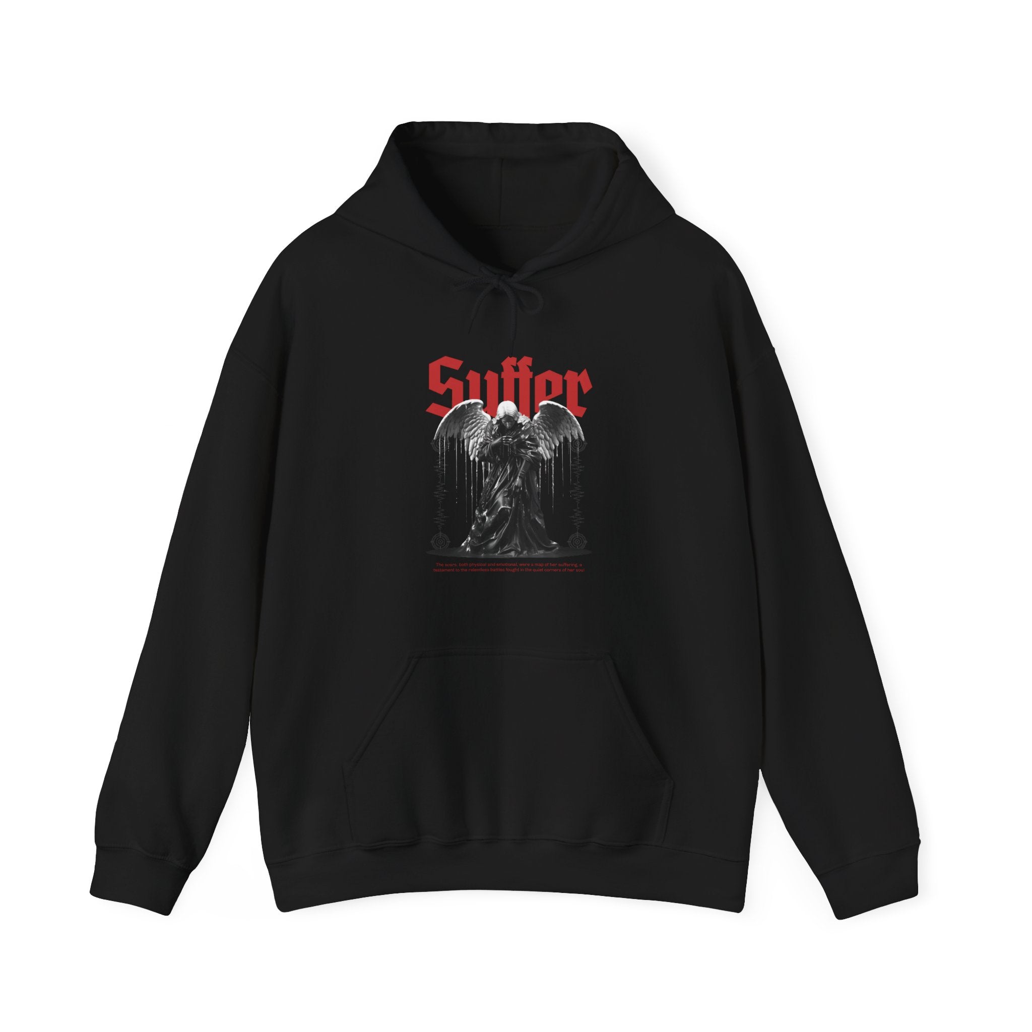 Gothic Unisex Hooded Sweatshirt - 'Suffer' Design