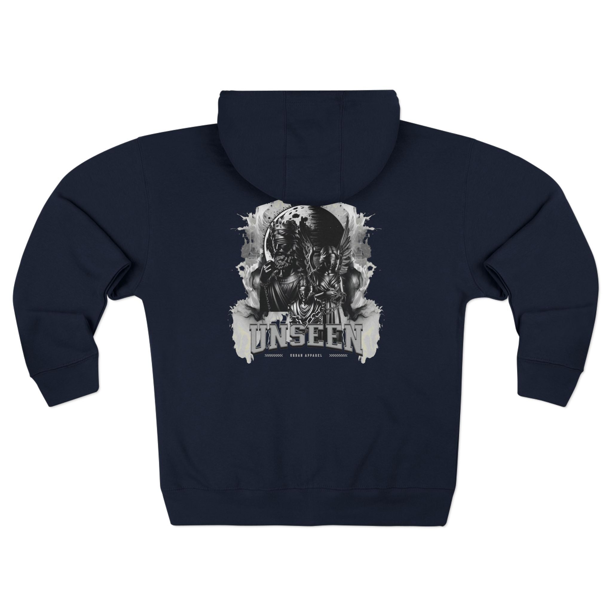 Unisex 'Unseen' Graphic Zip Hoodie - Casual Comfort & Style