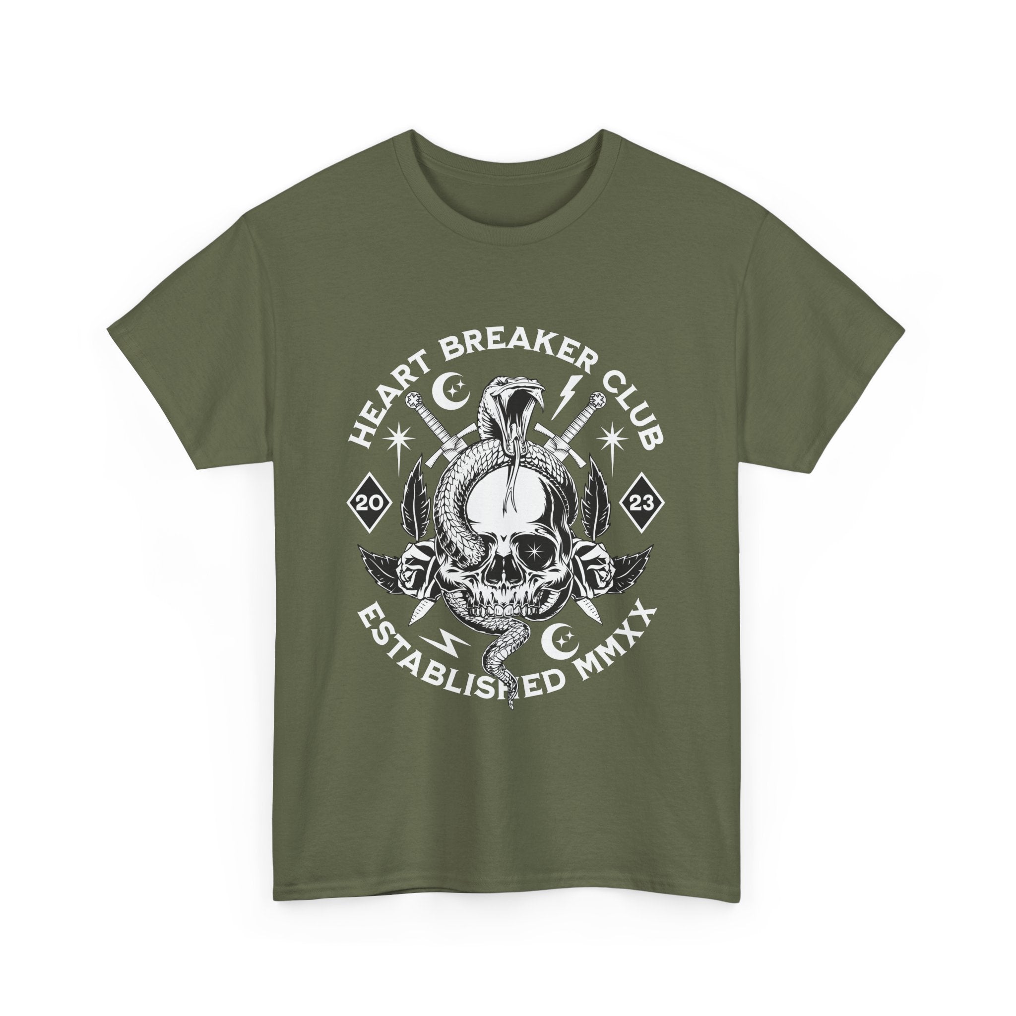 HEART BREAKER CLUB Skull Unisex Heavy Cotton Tee - Edgy Graphic T-Shirt for Casual Vibes