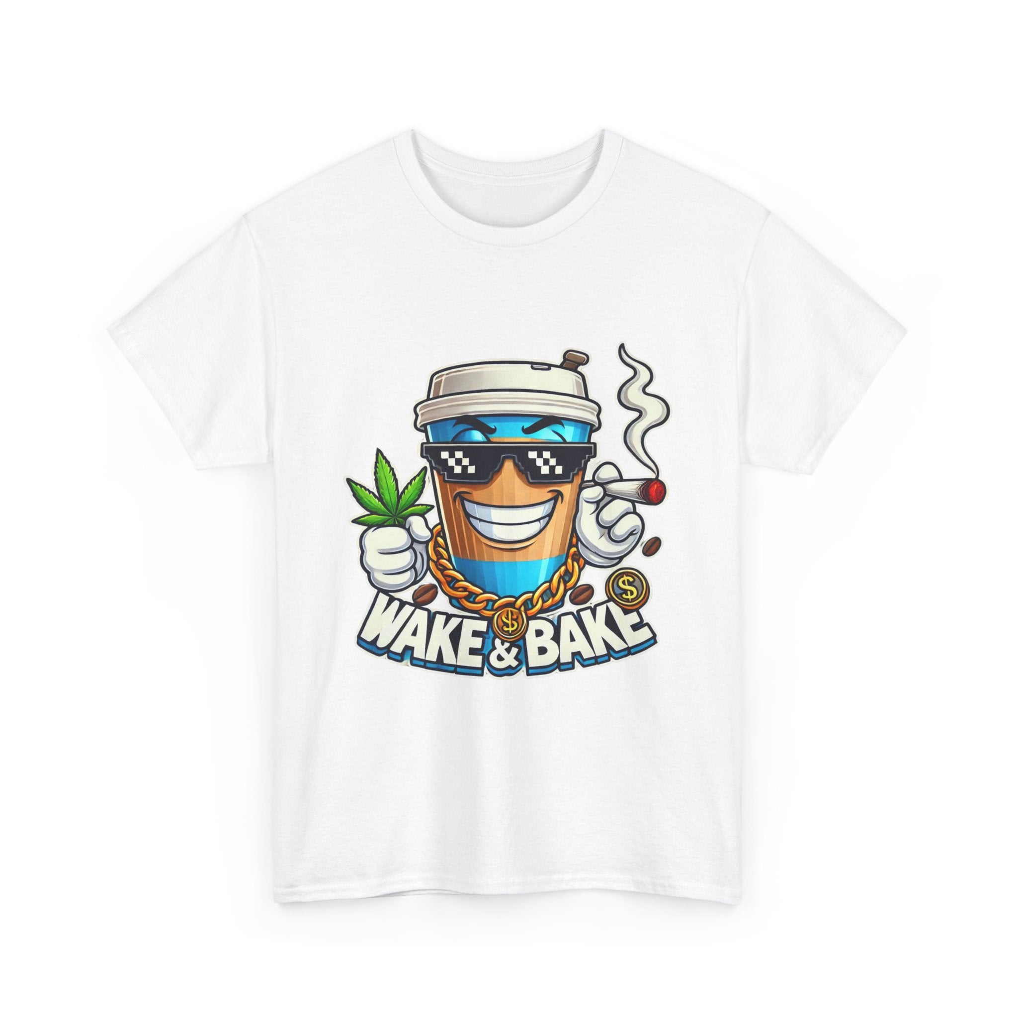 Wake & Bake Unisex Heavy Cotton Tee - Fun Cannabis Culture Shirt