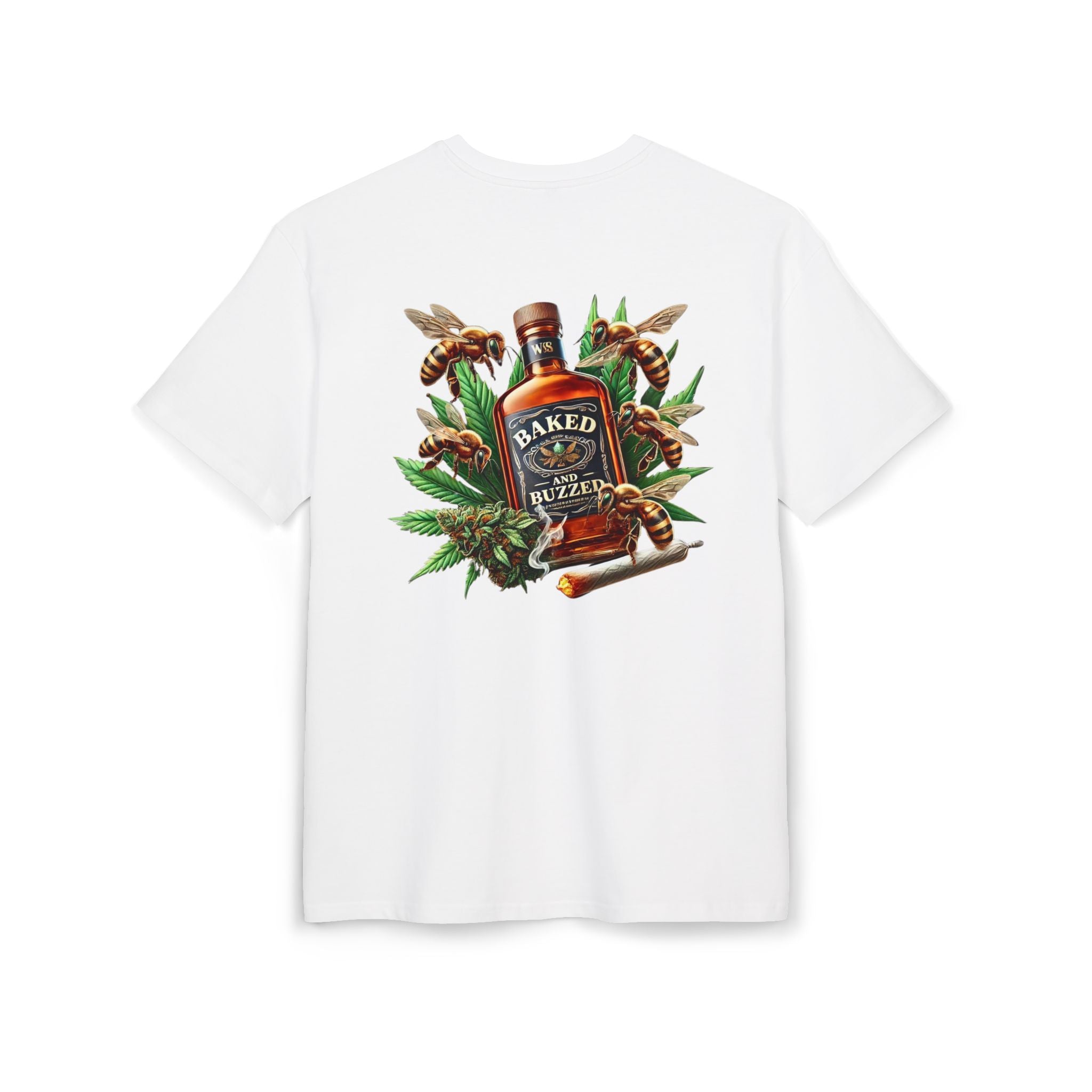 Baked And Buzzed Whiskey And Bees Unisex Heavy Oversize Tee