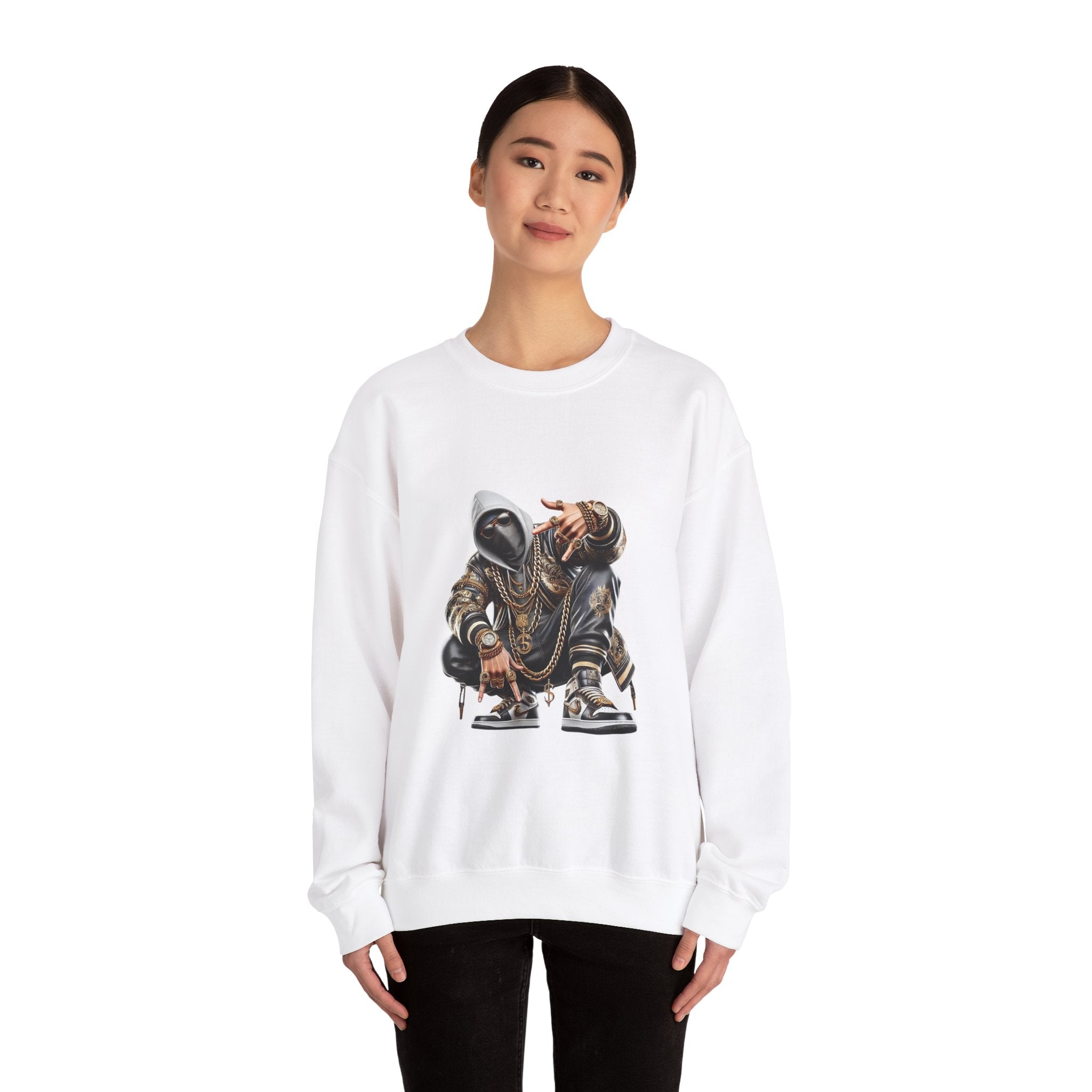 Urban Style Crewneck Sweatshirt - Hip-Hop Inspired Graphic