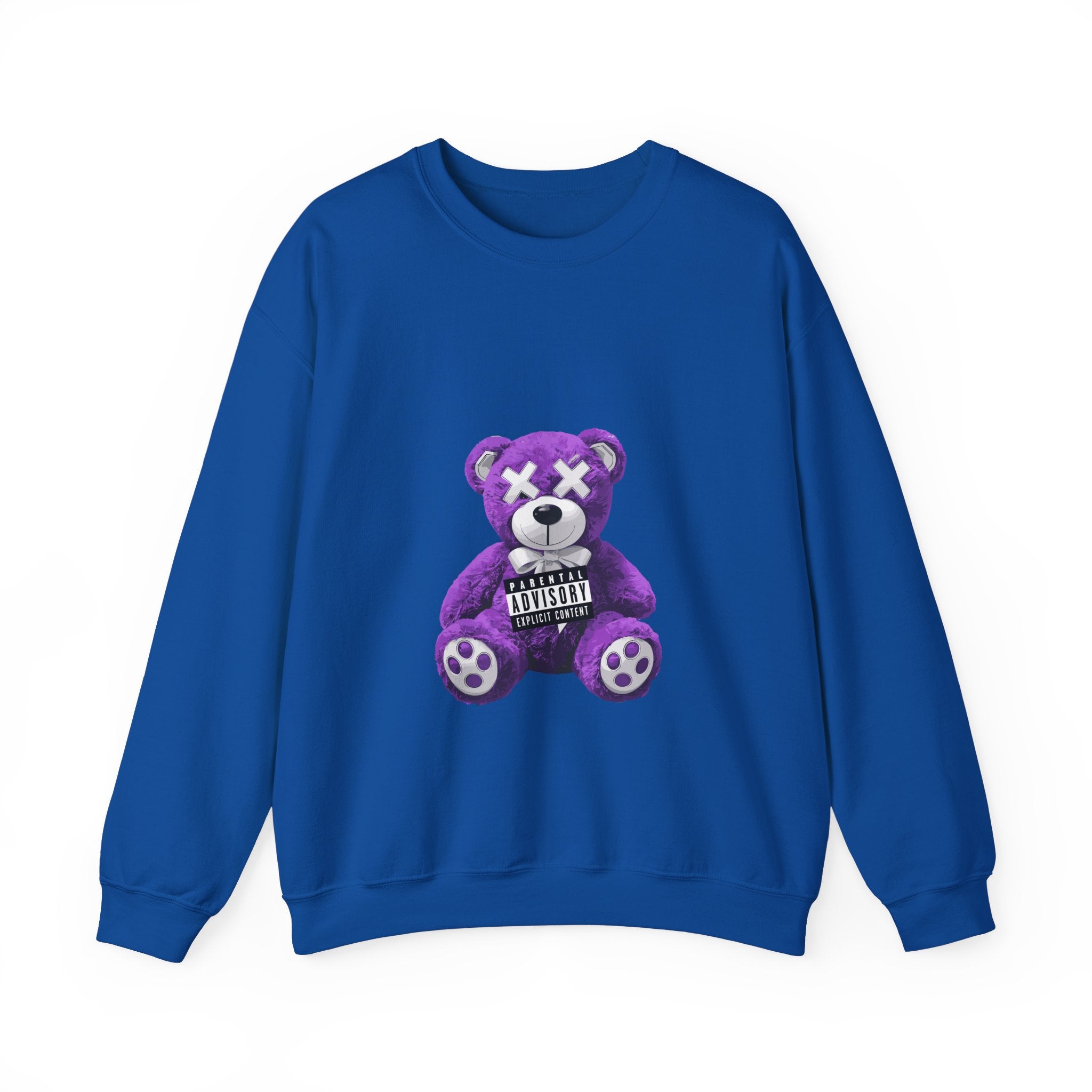 Unisex Heavy Blend™ Crewneck Sweatshirt - Purple Bear Graphic - Unique Streetwear Design