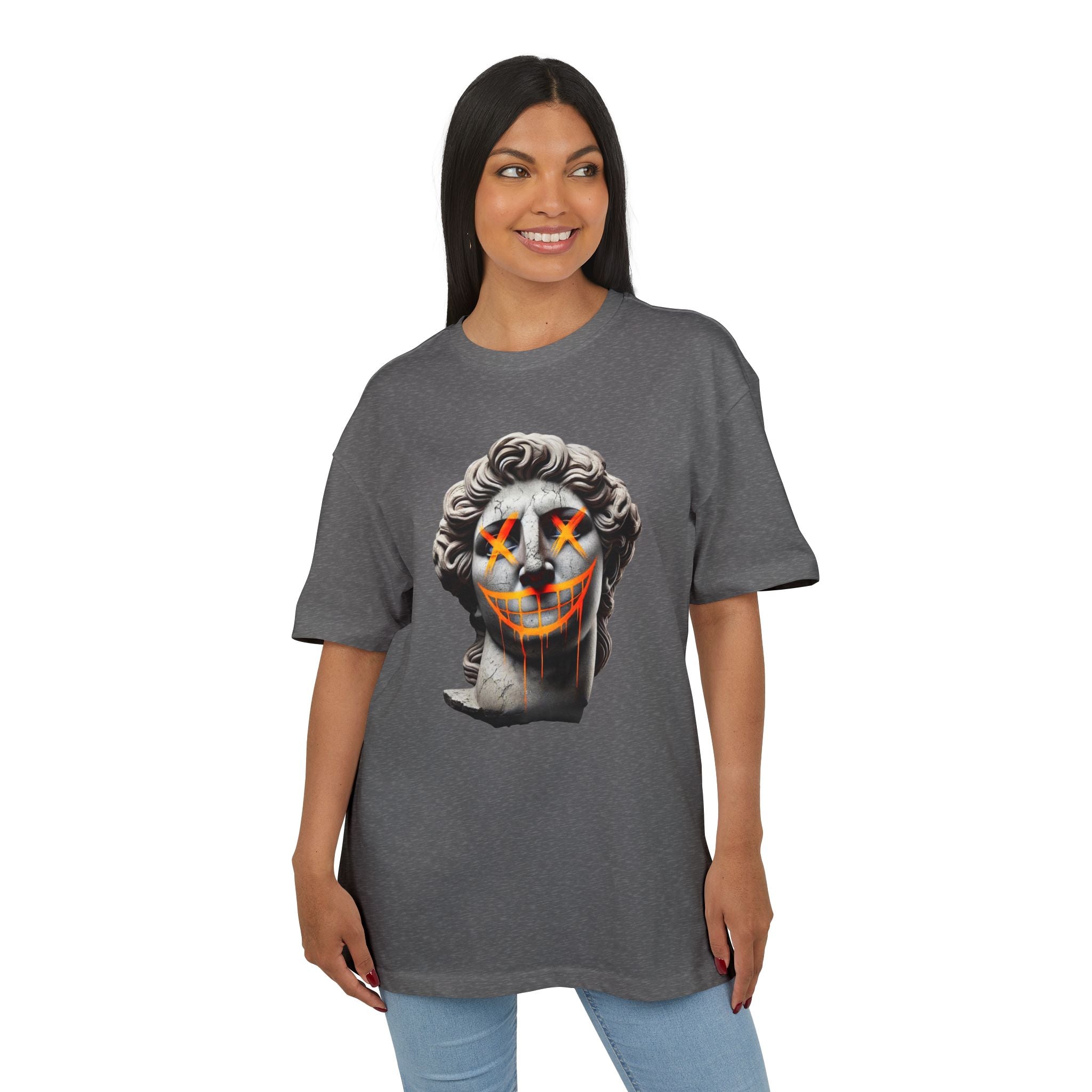 Dripping Gangsta David Oversize Tee with Distorted Statue Design