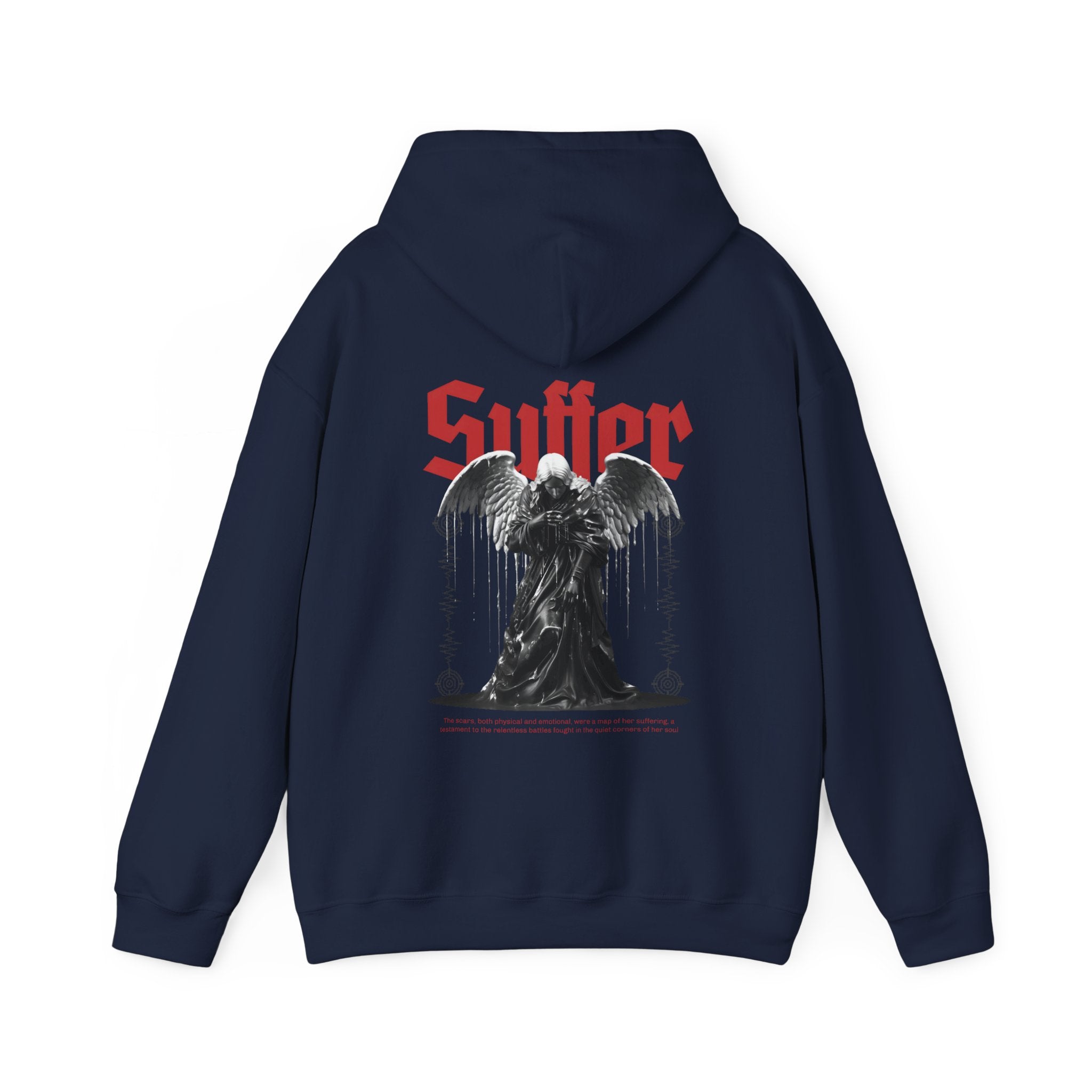 Gothic Unisex Hooded Sweatshirt - 'Suffer' Design