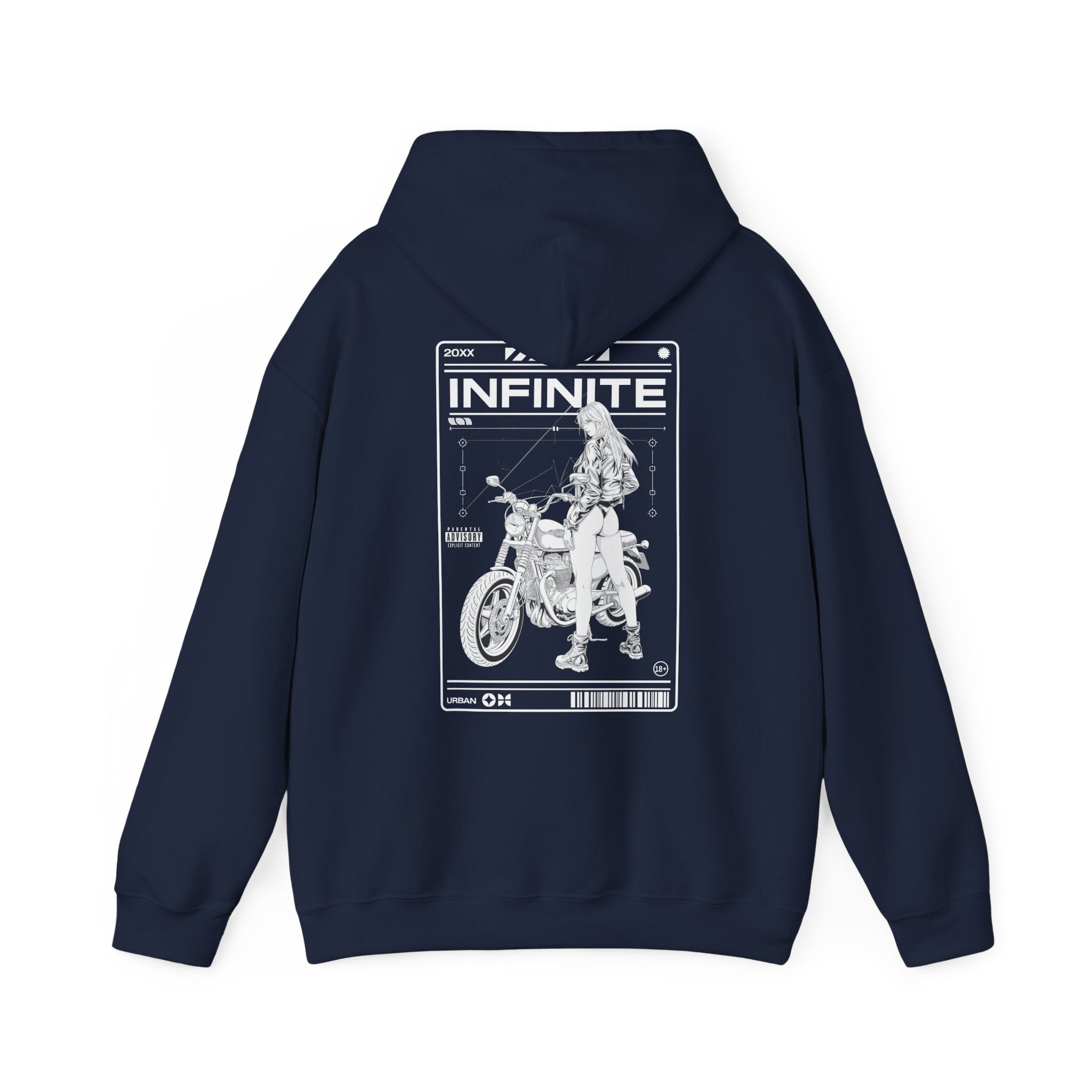 Infinite Style Unisex Hooded Sweatshirt - Vintage Motorcycle Design