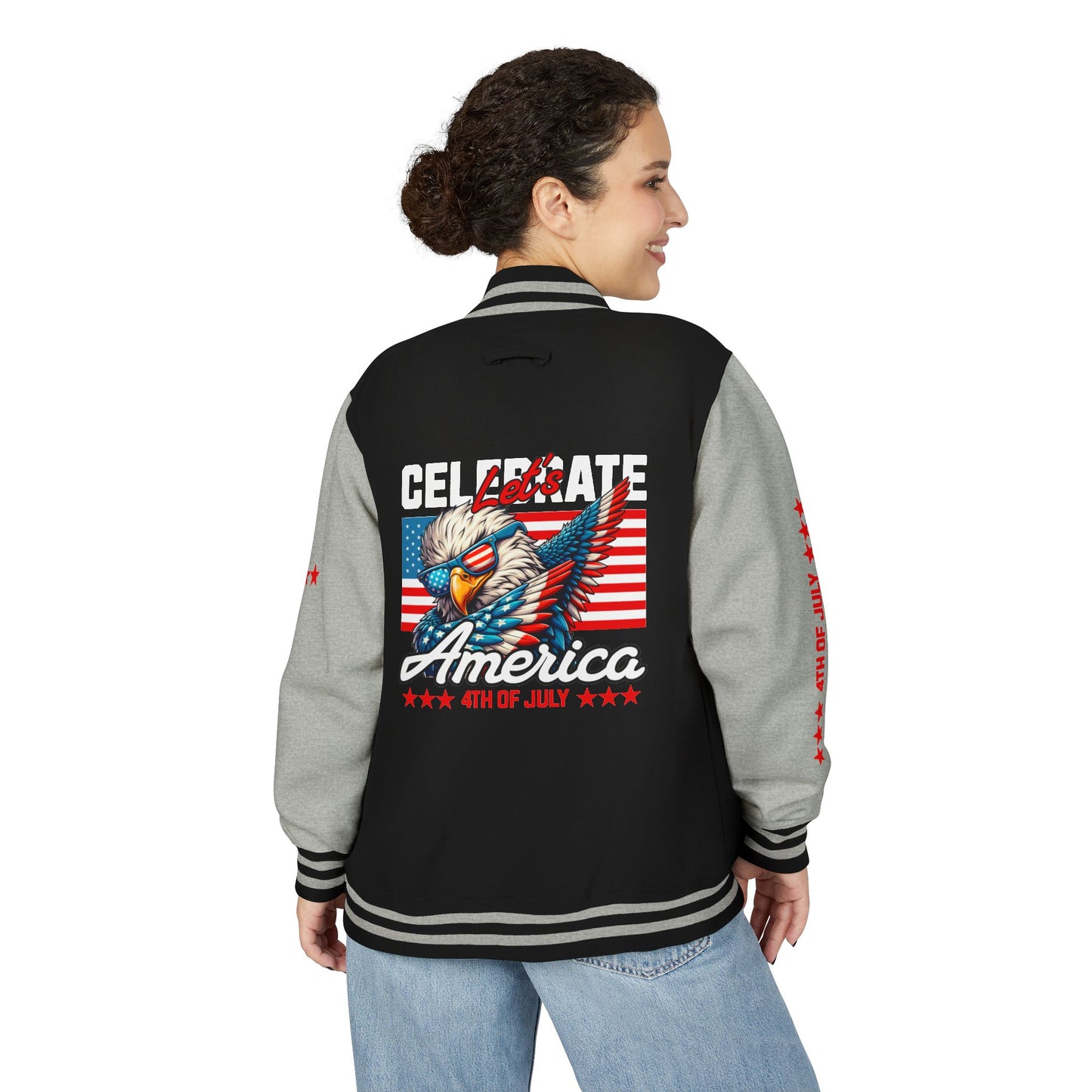 Unisex Heavyweight Letterman Jacket - Celebrate America 4th of July