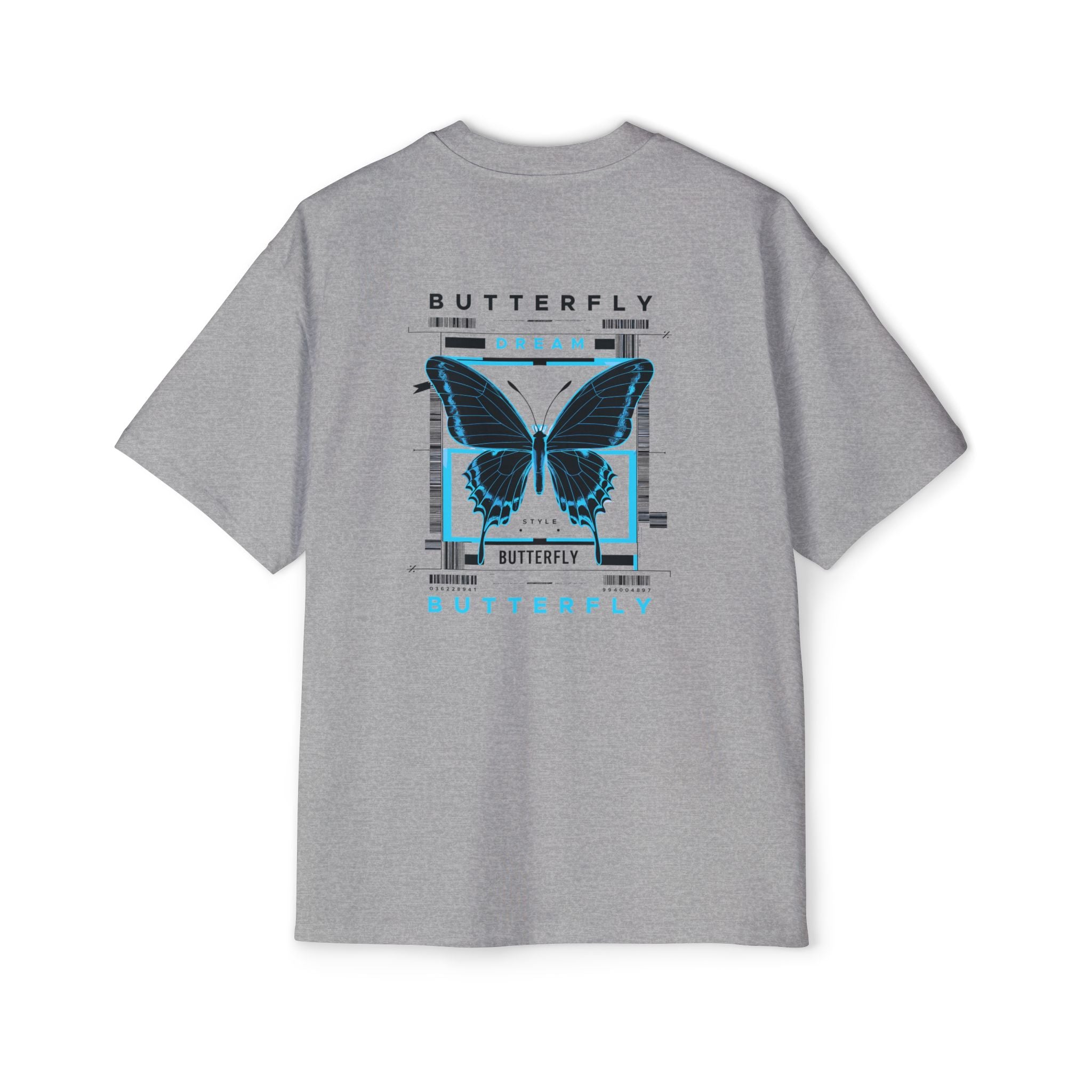 Dream Butterfly Heavy Oversized Tee - Artistic Graphic T-Shirt for Nature Lovers