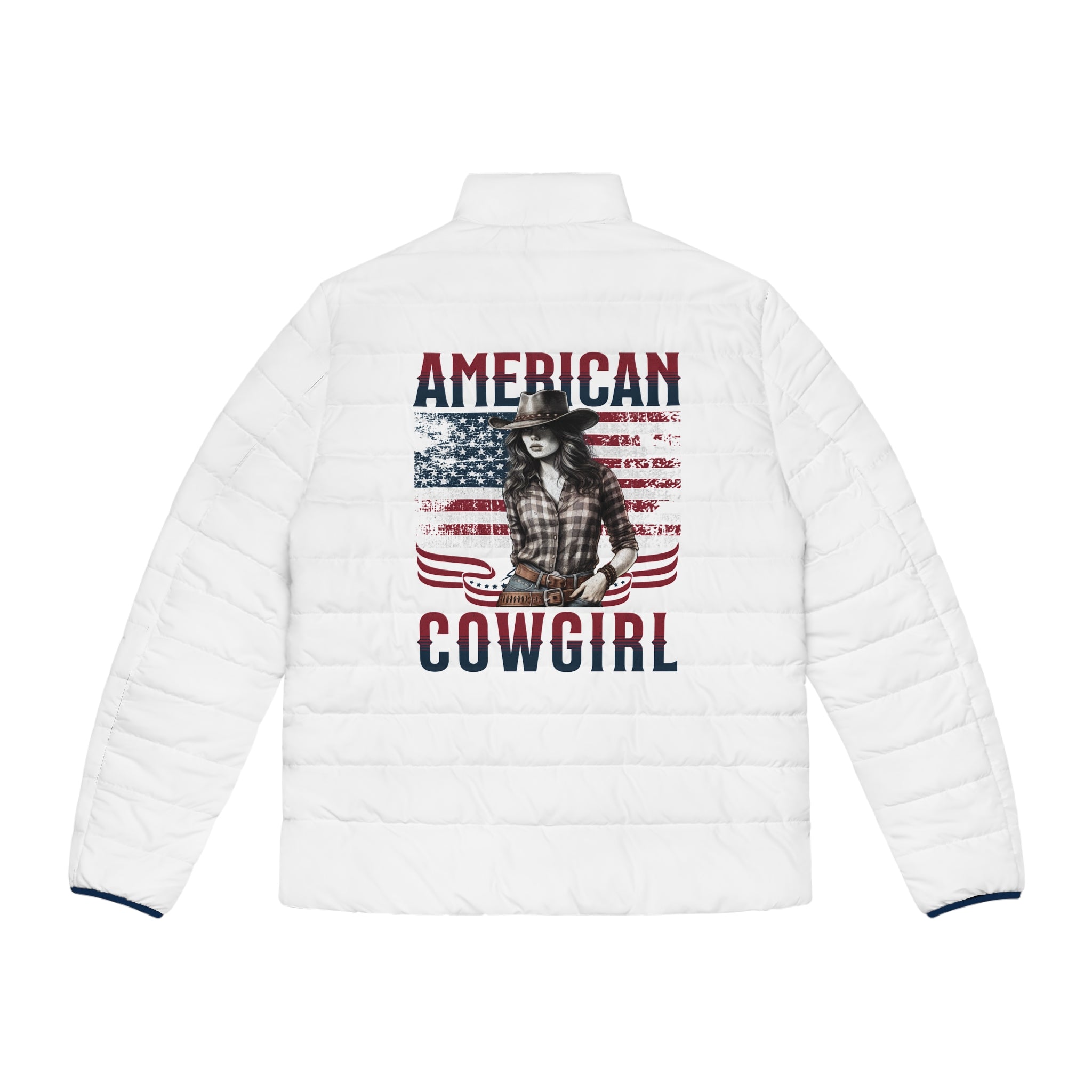 Men's American Cowgirl Puffer Jacket - Stylish Winter Outerwear