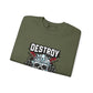 Skull Art Crewneck Sweatshirt – Destroy My Trust Design | Unisex Heavy Blend™