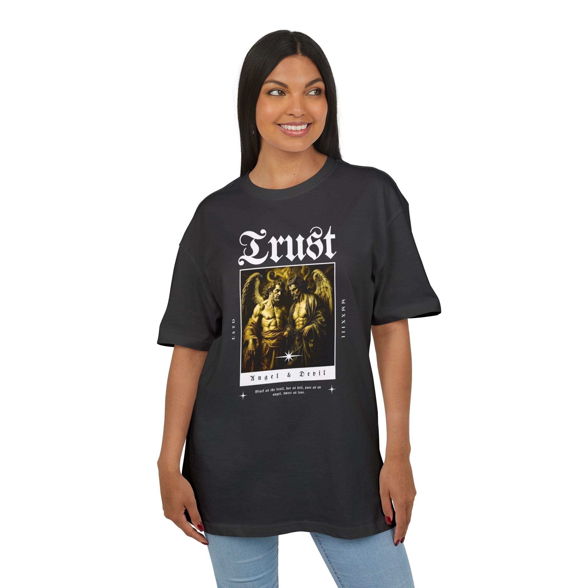 Trust Oversize Unisex Tee – Angel & Devil Design
