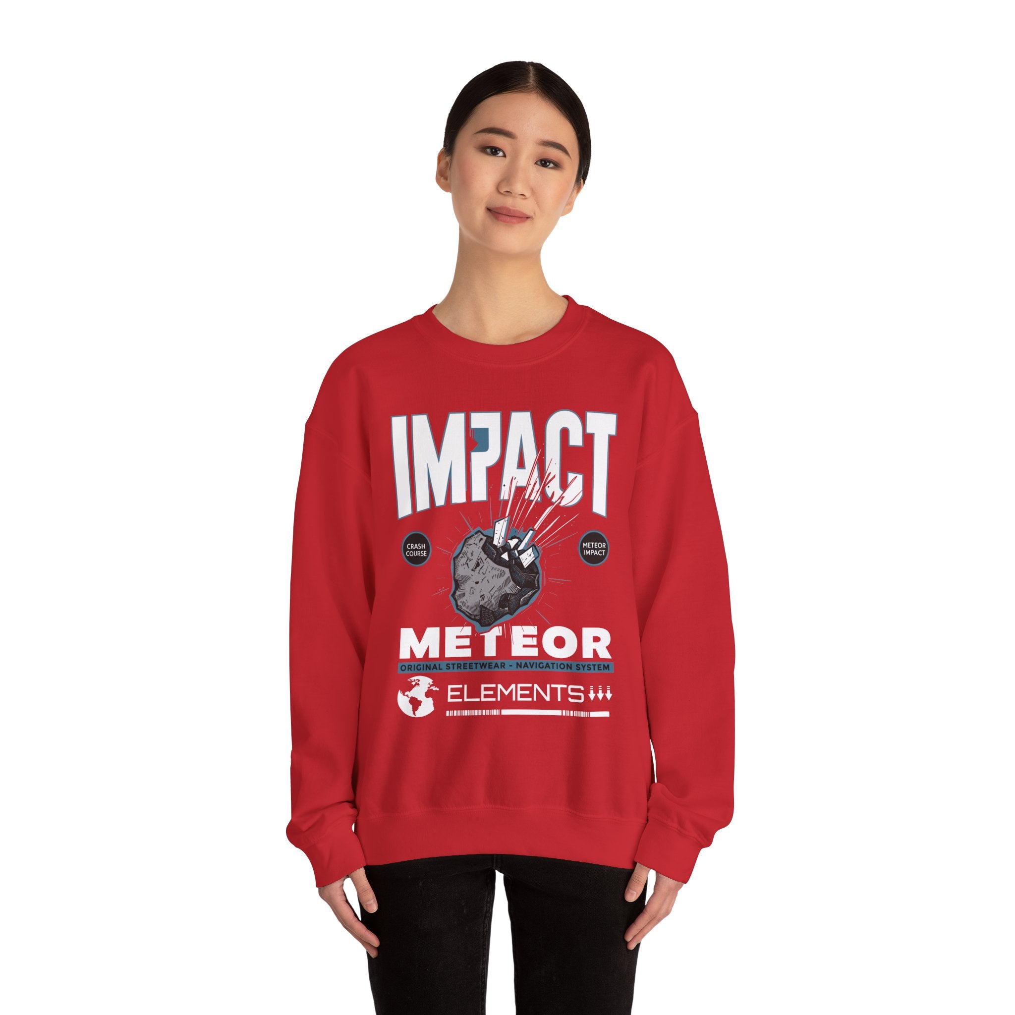 Impact Meteor Unisex Crewneck Sweatshirt - Casual Streetwear for Space Lovers