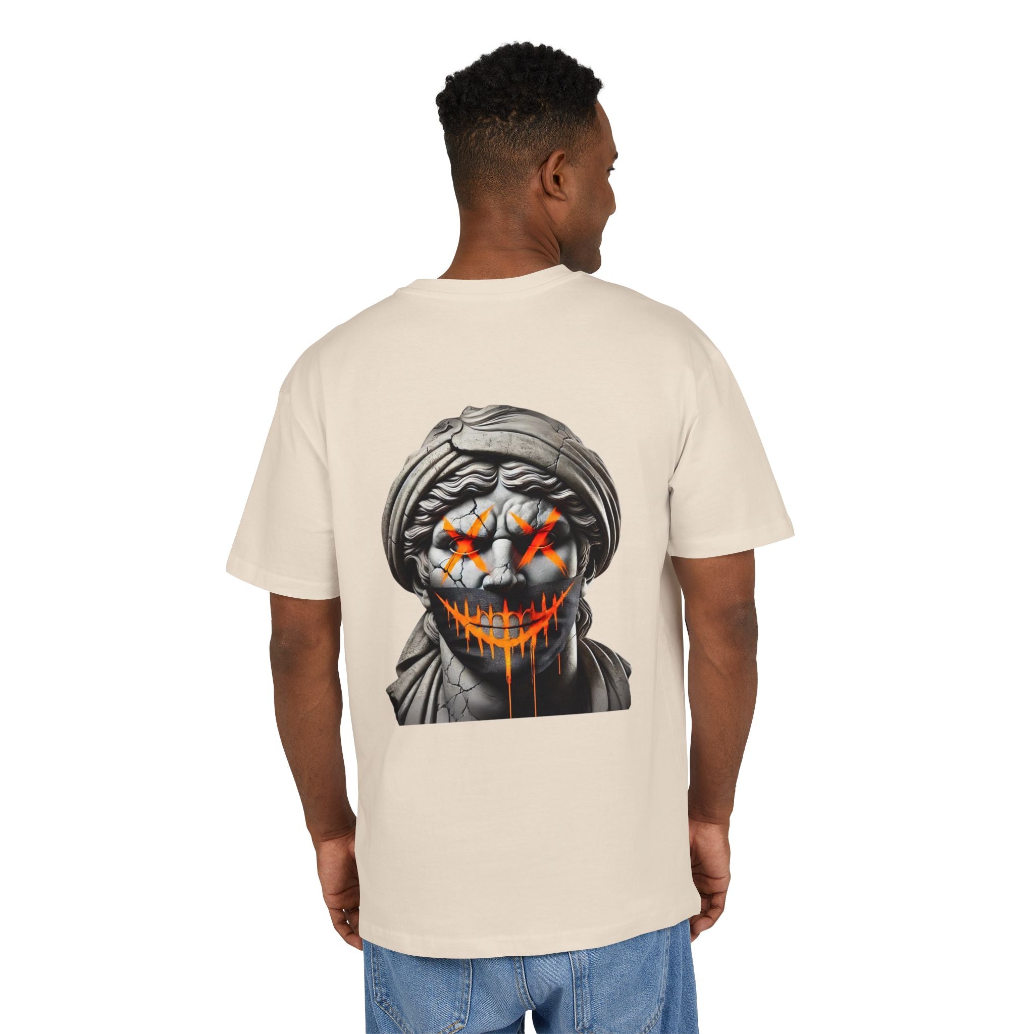 Dripping Gangsta David Oversize Tee with Distorted Statue Design