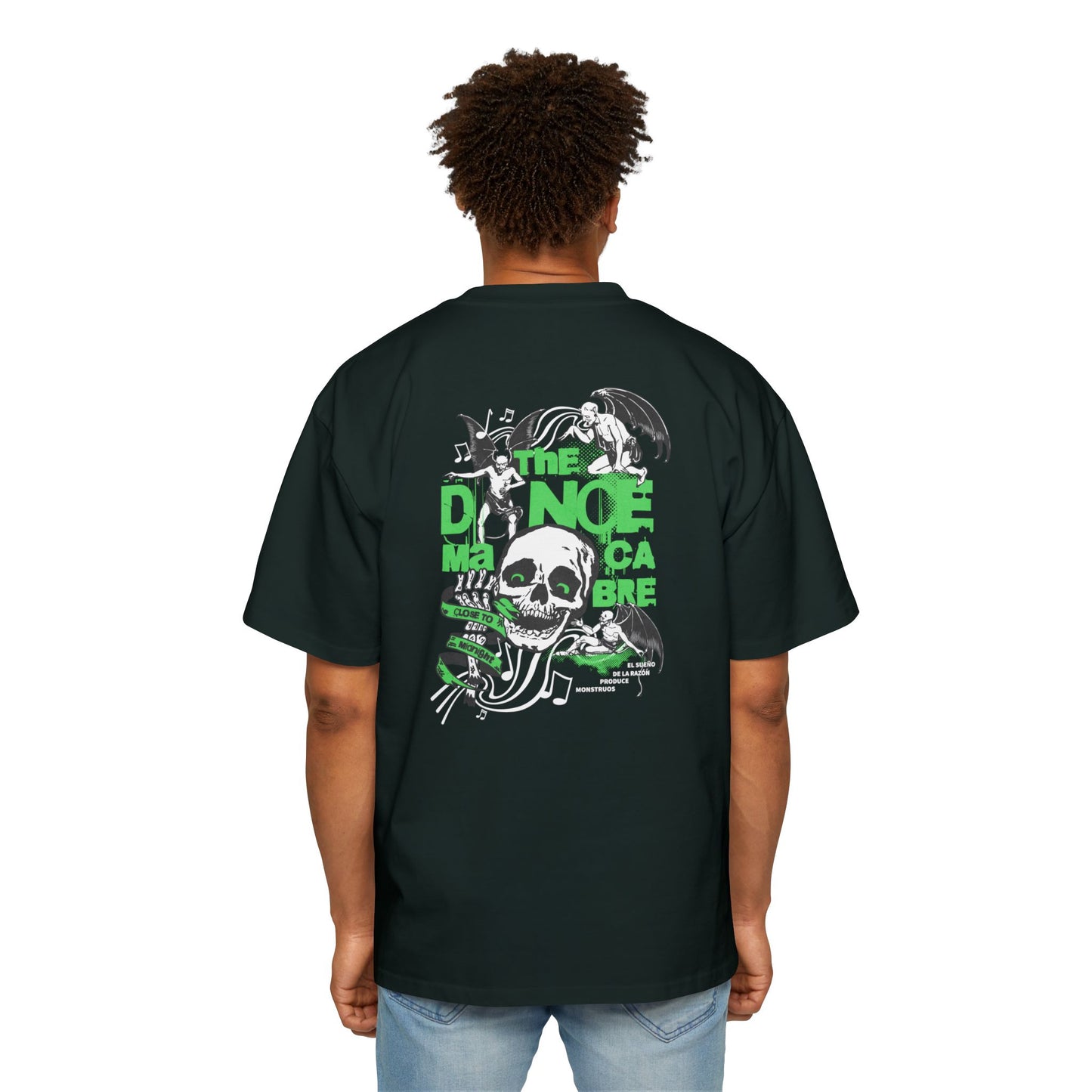 Heavy Oversized Tee - Dance Macabre Graphic Tee for Halloween & Party Wear.
