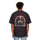 Gothic Guardian Oversized Tee - Edgy Black Graphic T-Shirt for Streetwear.