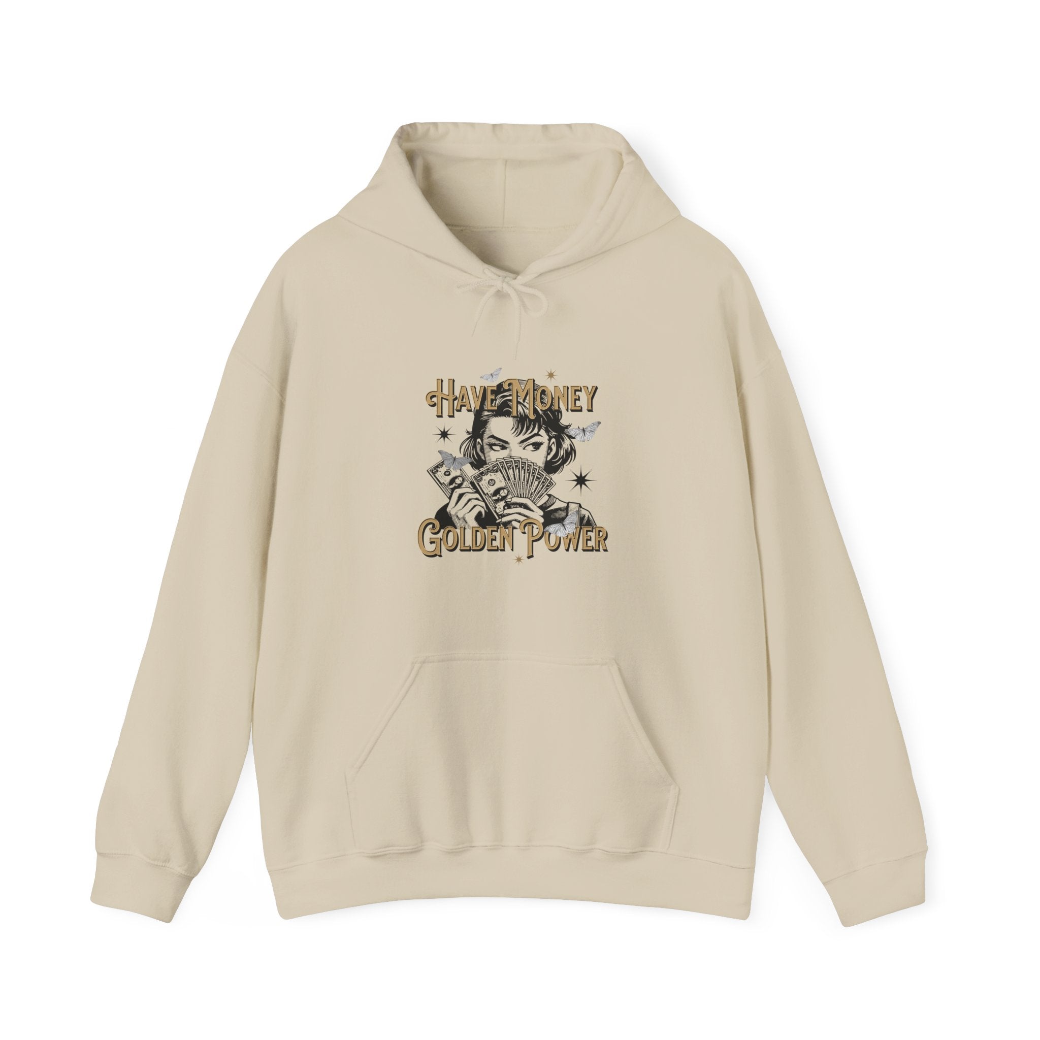 Have Money, Golden Power Graphic Unisex Heavy Blend™ Hooded Sweatshirt -