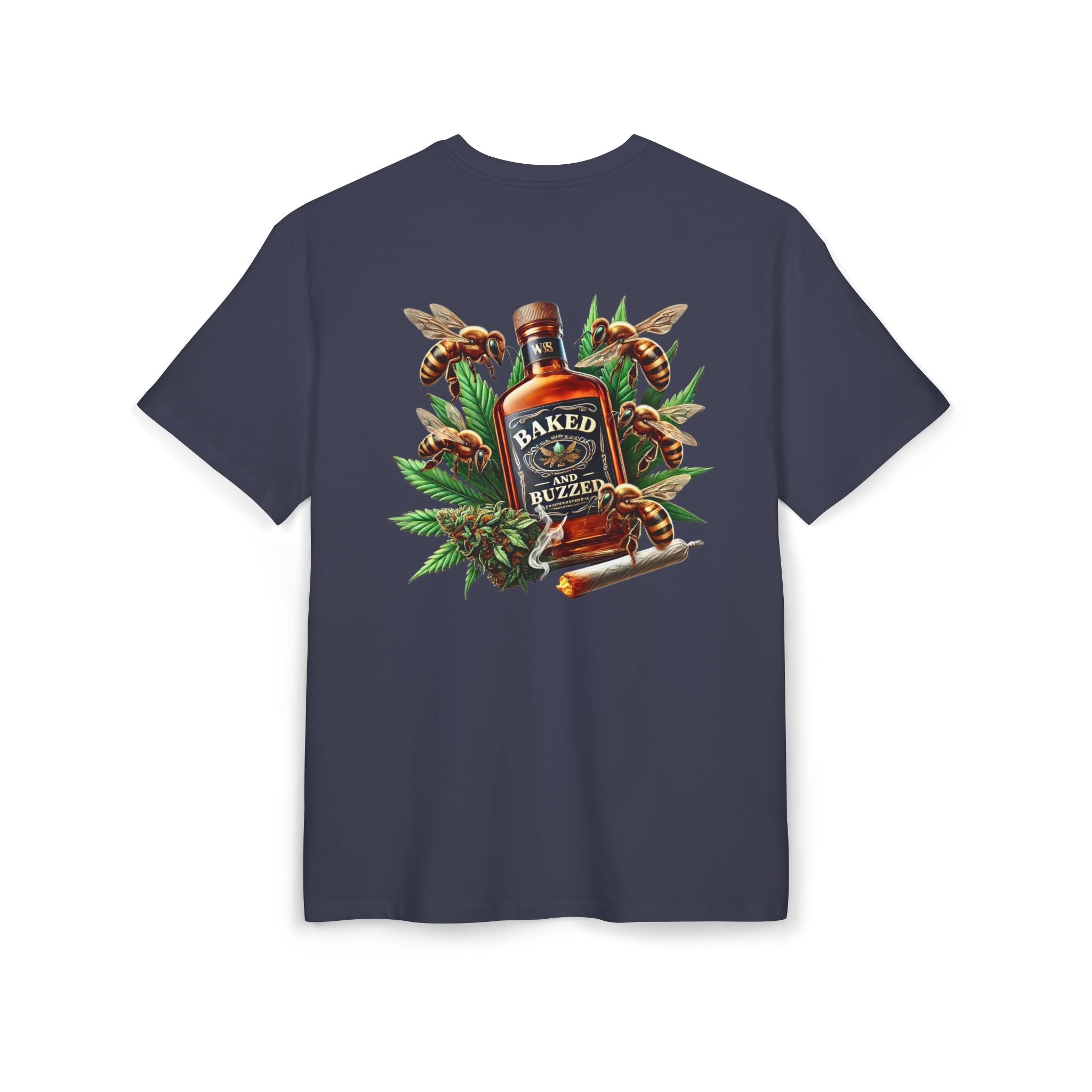 Baked And Buzzed Whiskey And Bees Unisex Heavy Oversize Tee