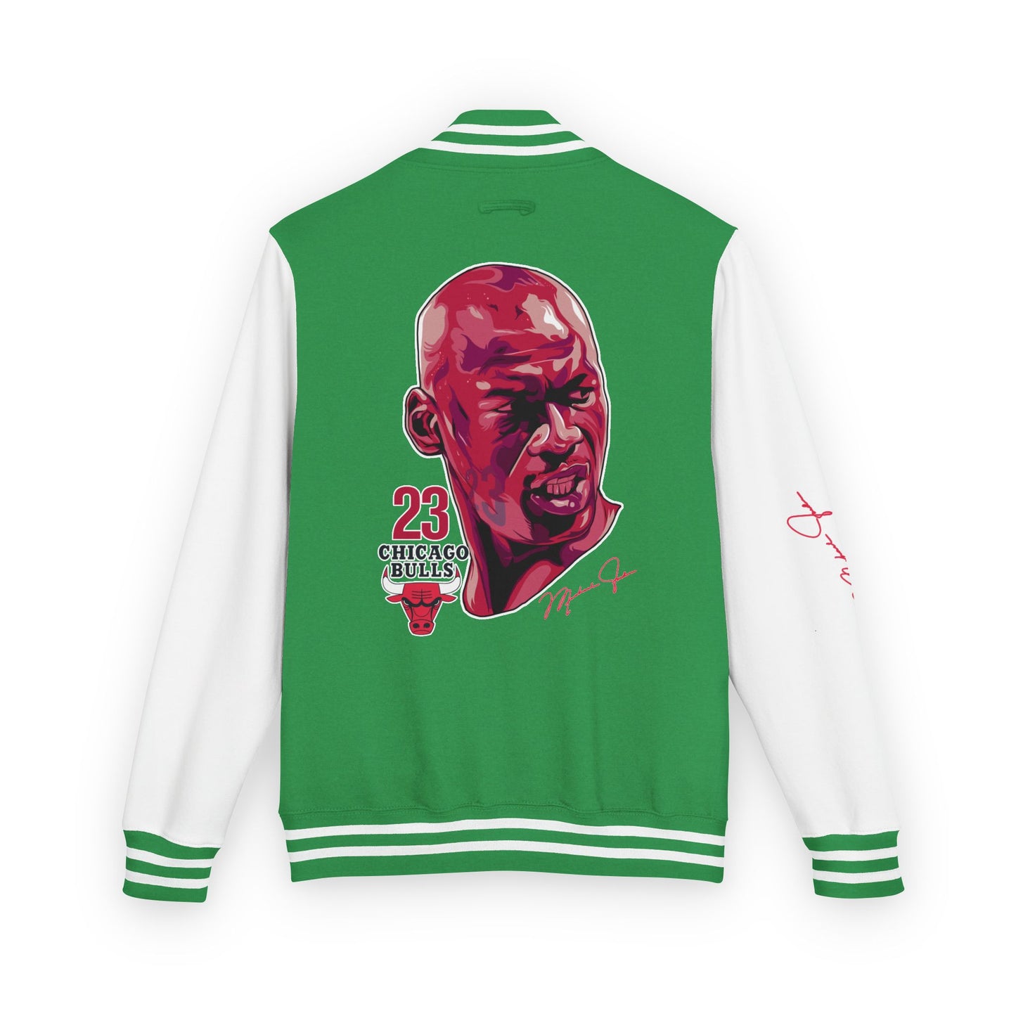 Unisex Heavyweight Letterman Jacket - Retro Basketball Style with Michael Jordan Graphic