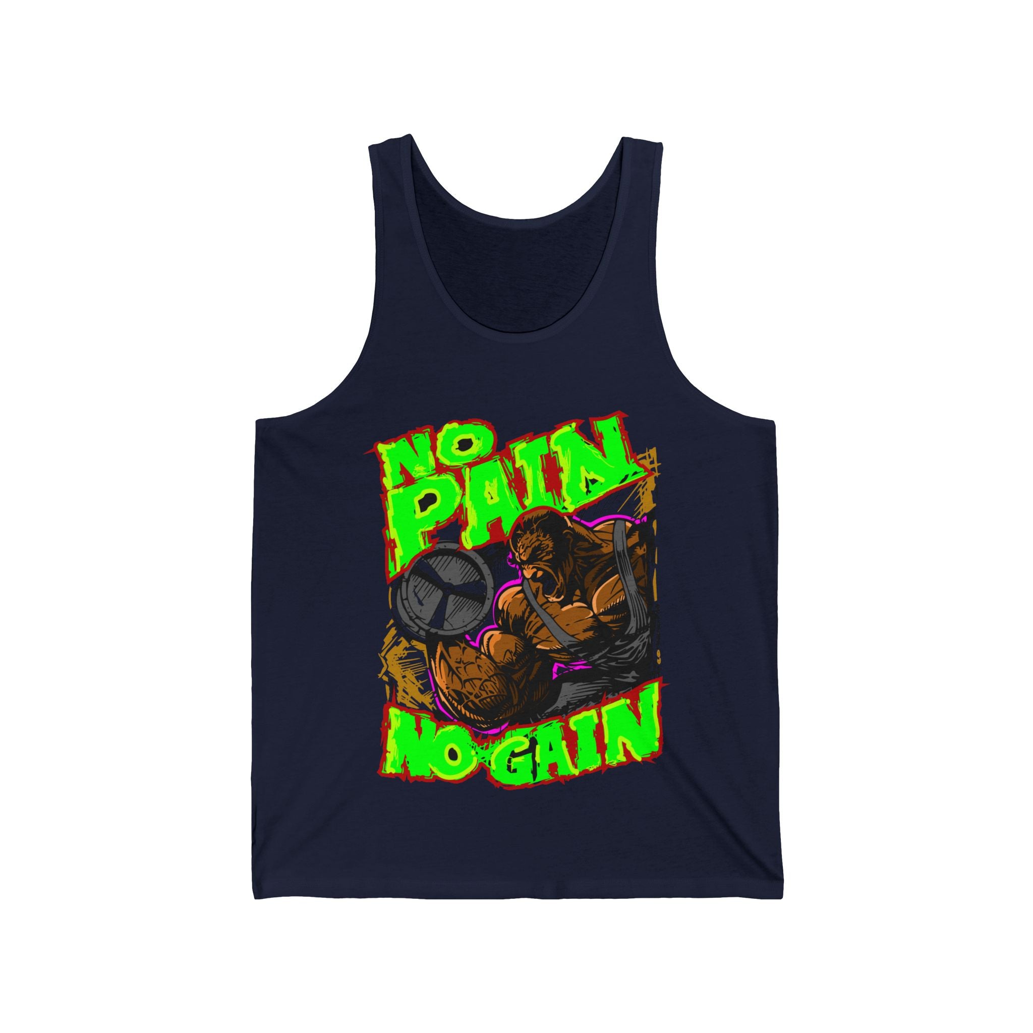 No Pain No Gain Unisex Jersey Tank - Motivational Gym Shirt for Fitness Enthusiasts