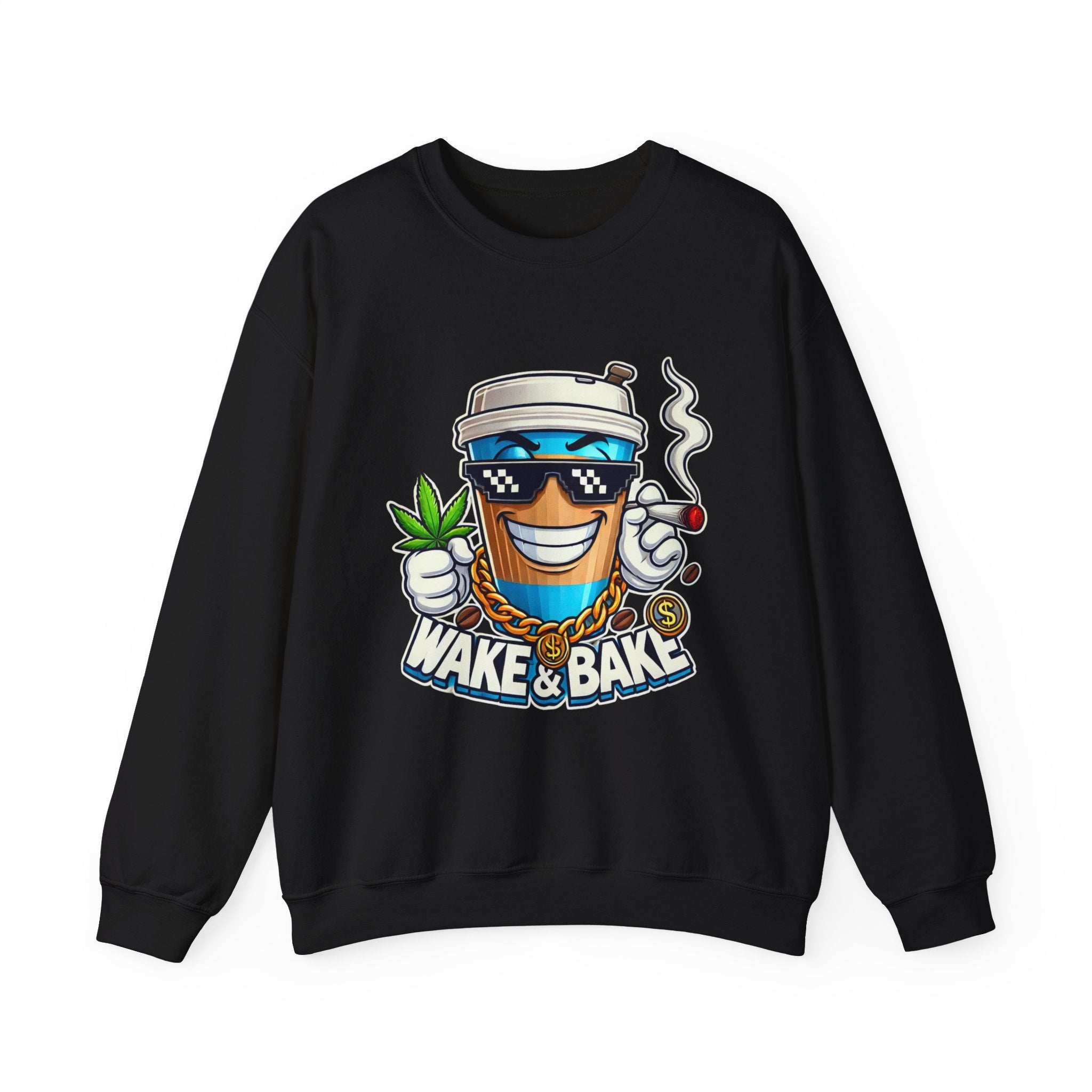 Wake & Bake Unisex Heavy Blend™ Crewneck Sweatshirt - Perfect for Cozy Days & Cannabis Enthusiasts