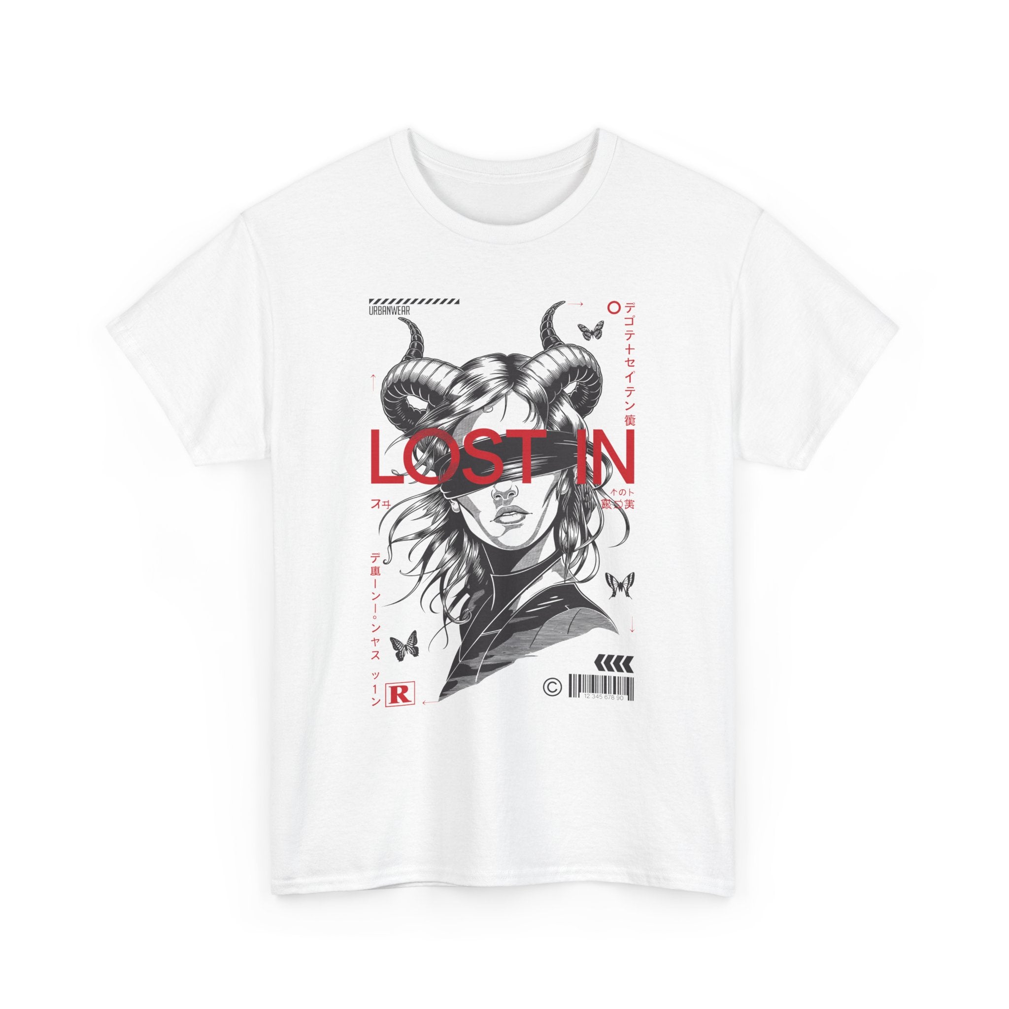 Lost In Unisex Heavy Cotton Tee - Artistic Graphic Tee for Creative Spirits