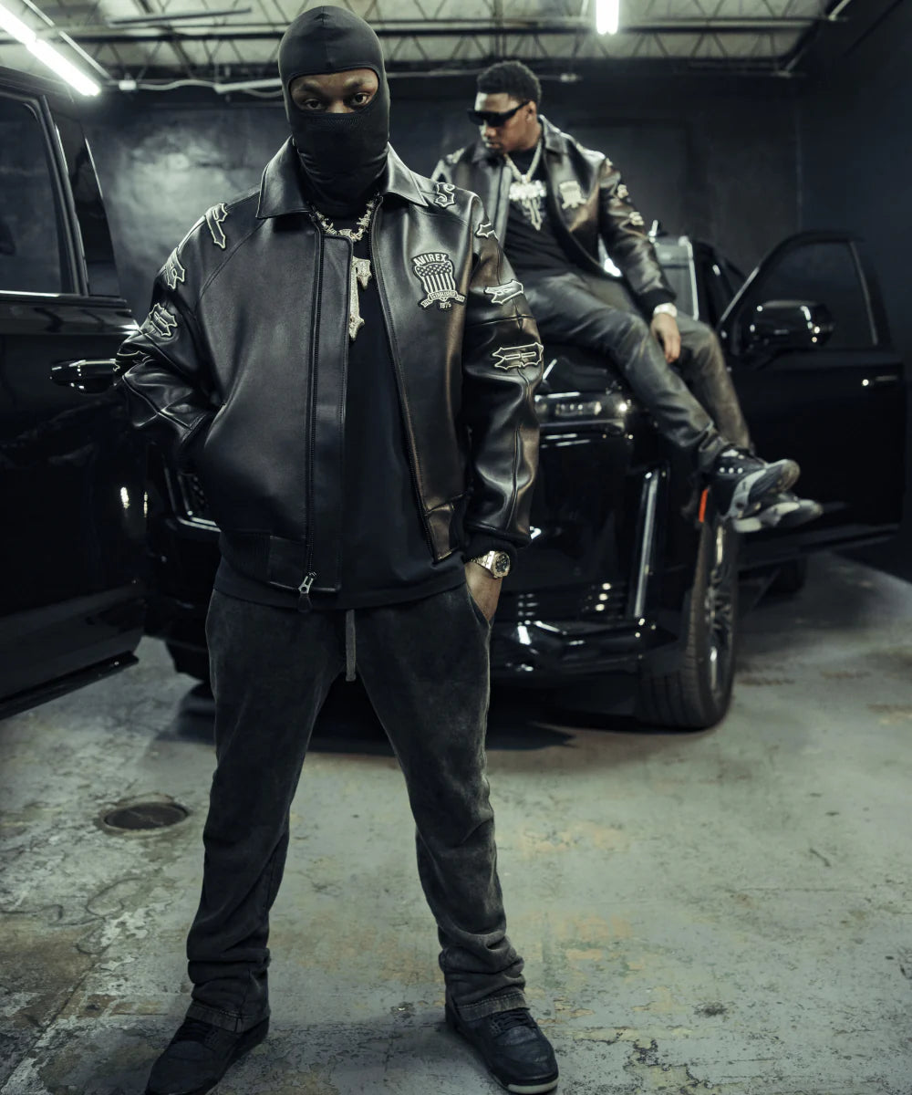 Avirex Trapstar Black Leather Jacket
