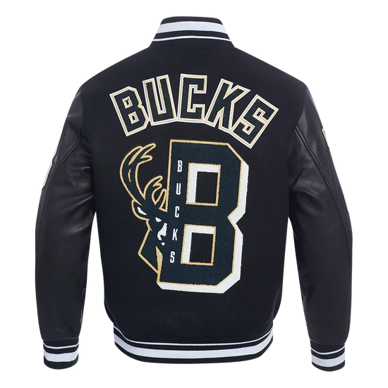 NBA Milwaukee Bucks Mashup Men's Rib Wool Varsity Jacket