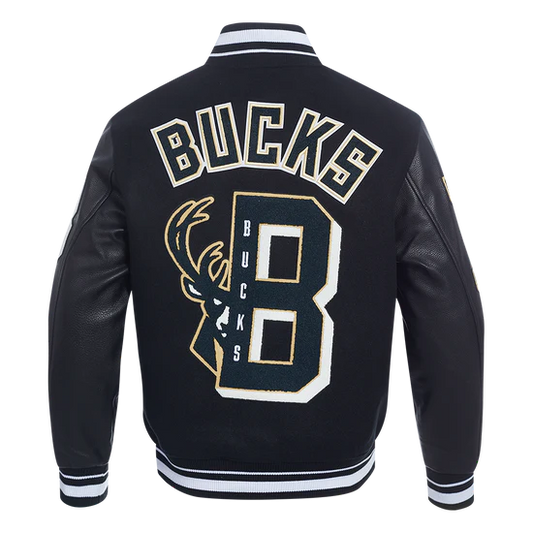 NBA Milwaukee Bucks Mashup Men's Rib Wool Varsity Jacket