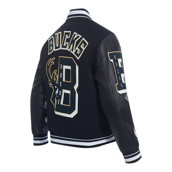 NBA Milwaukee Bucks Mashup Men's Rib Wool Varsity Jacket