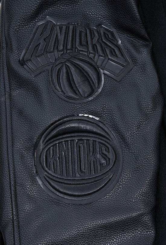 NBA New York Knicks Triple Black Men's Varsity Jacket