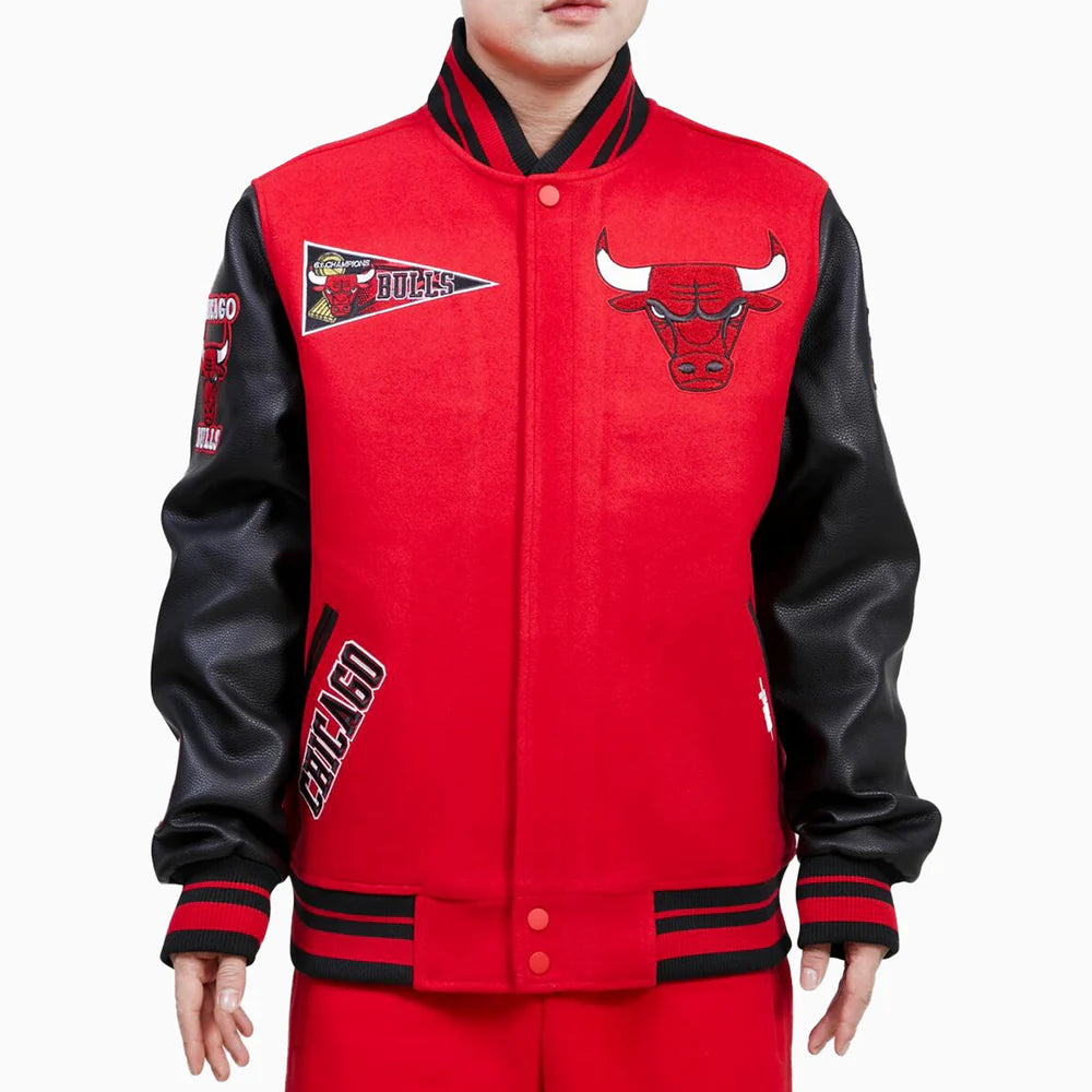 Chicago Bulls Retro Classic Rib Wool NBA Varsity Jacket.