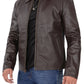 Dark brown leather jacket for men
