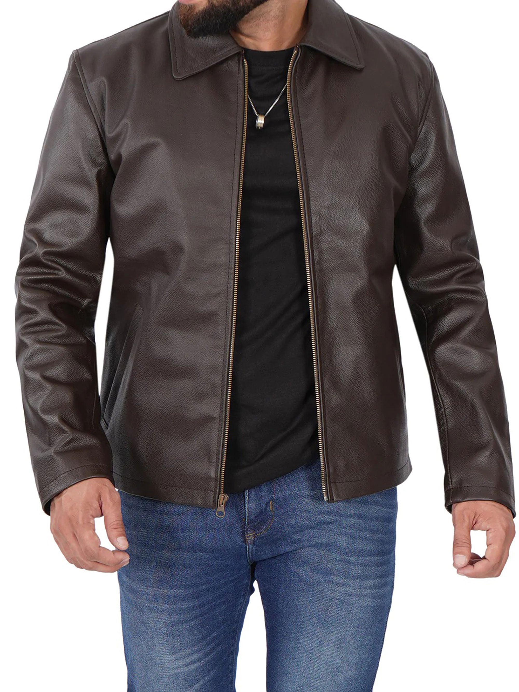 Men’s cowhide leather jacket
