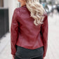 Slim fit women’s leather jacket

