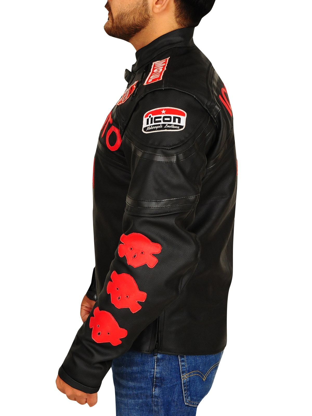 Men’s leather motorcycle jacket
