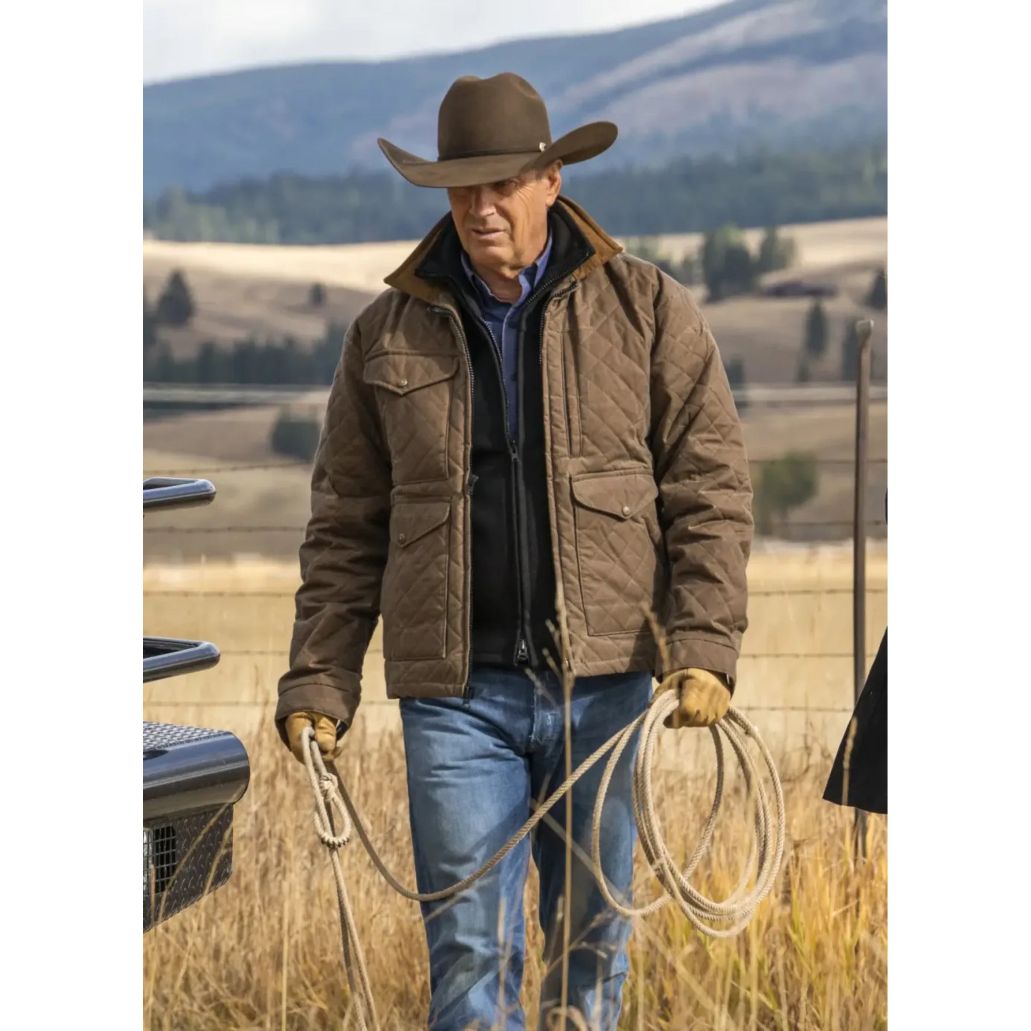 Yellowstone John Dutton Brown Quilted Jacket
