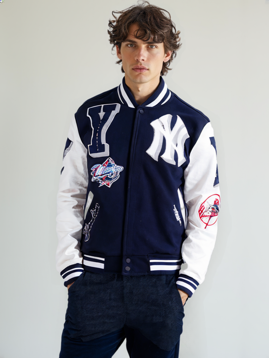 MLB New York Yankees Mashup Men's Rib Wool Varsity Jacket