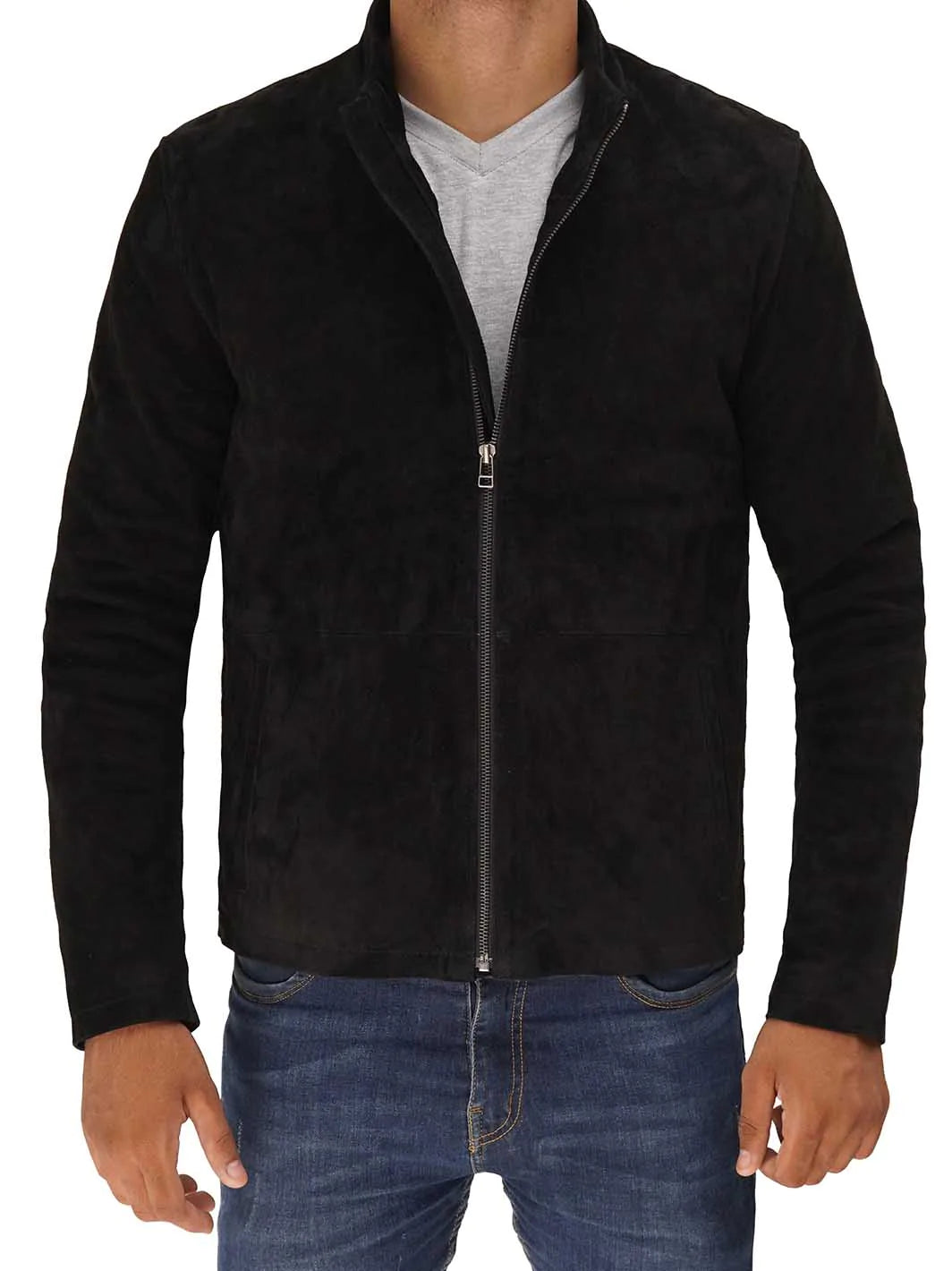 Men's black suede jacket
