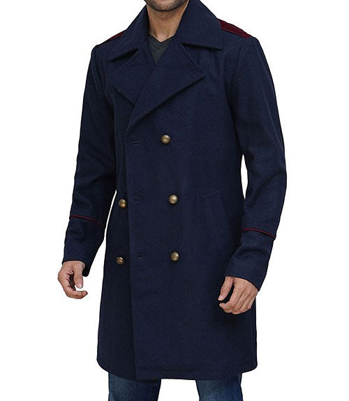 Men's winter coat with lapels
