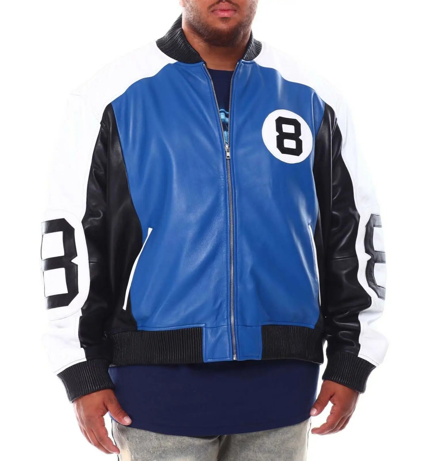 Big & Tall 8 Ball Leather Jacket
