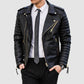 Men's Quilted Leather Biker Jacket