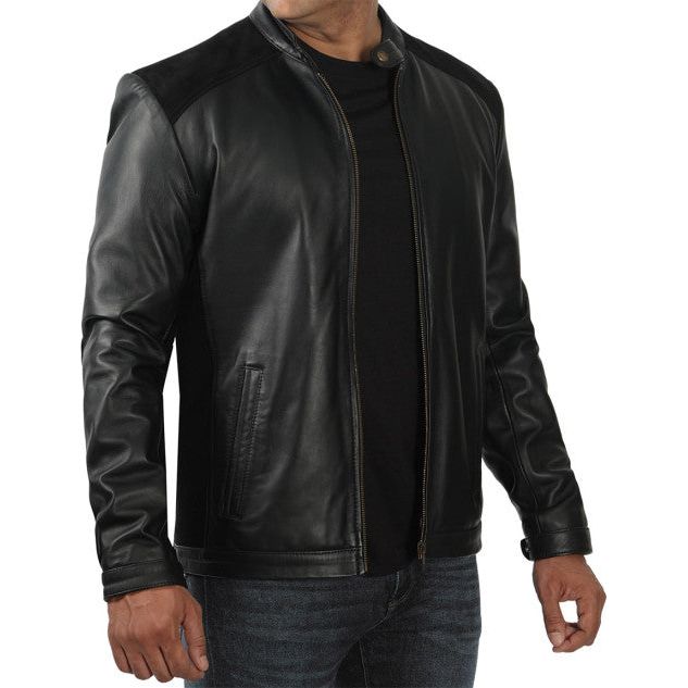 Men's cafe racer leather jacket
