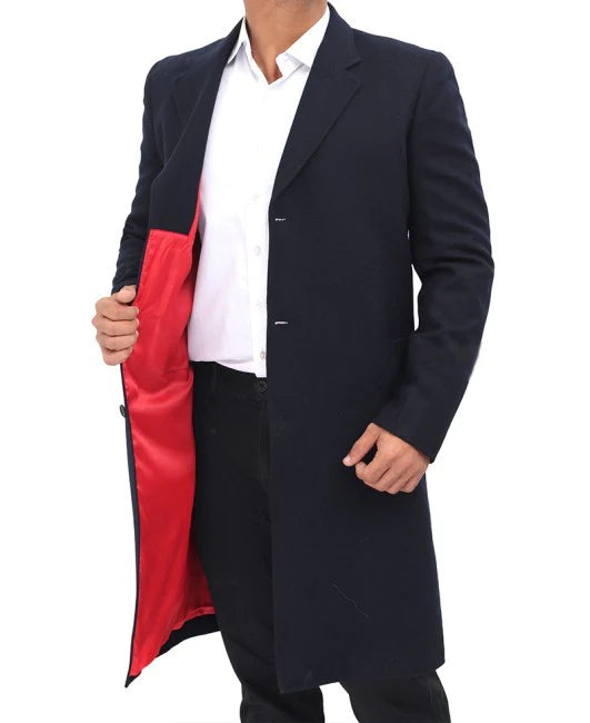 Men's single-breasted wool coat
