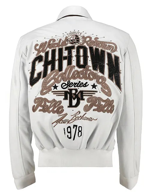 White leather Chi-Town jacket
